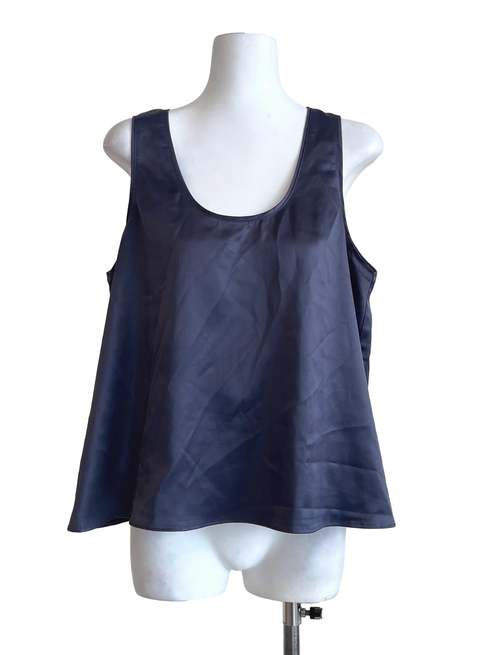 Slate Grey Scoop Sleeveless Top LB