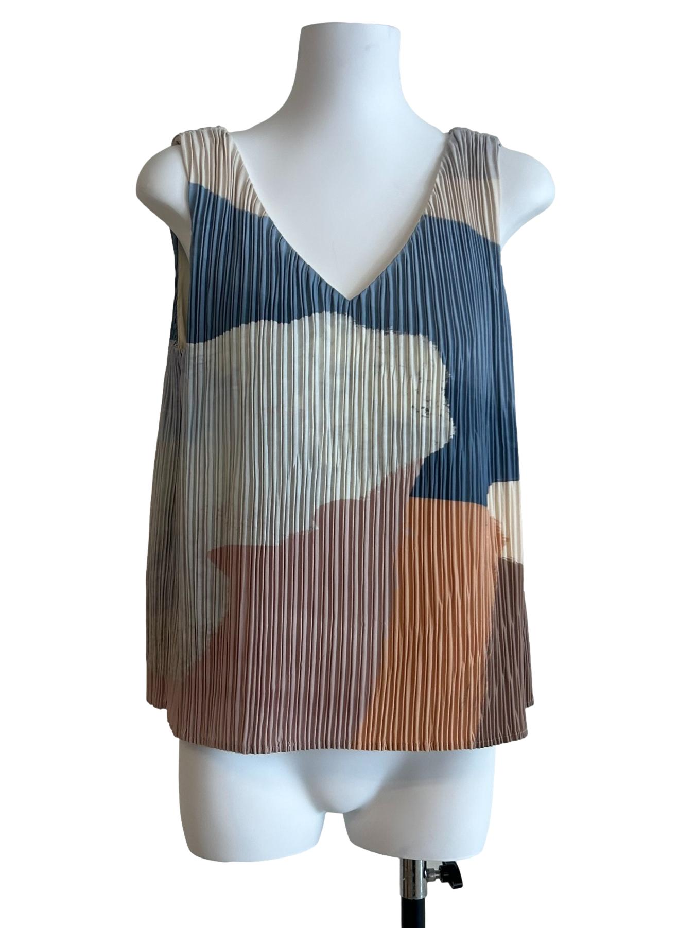 Cream Analogue Pleated Shift Top OSN