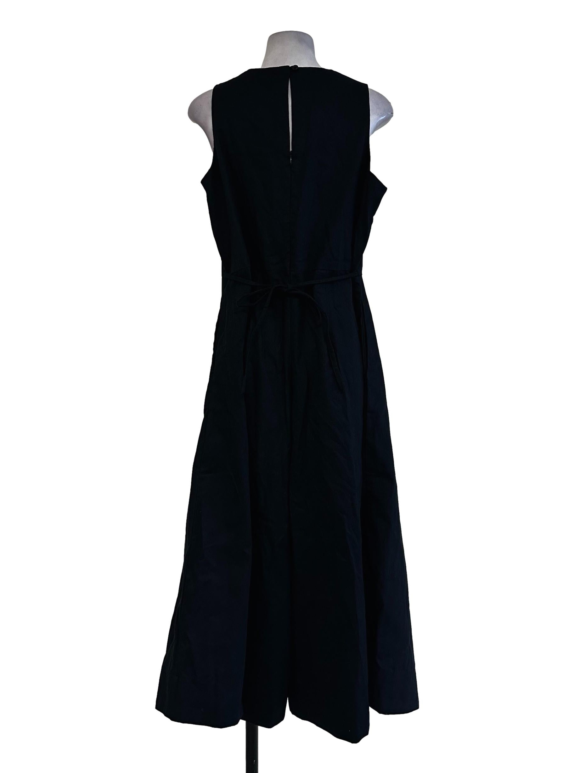 Black Cotton Sleeveless Jumpsuit