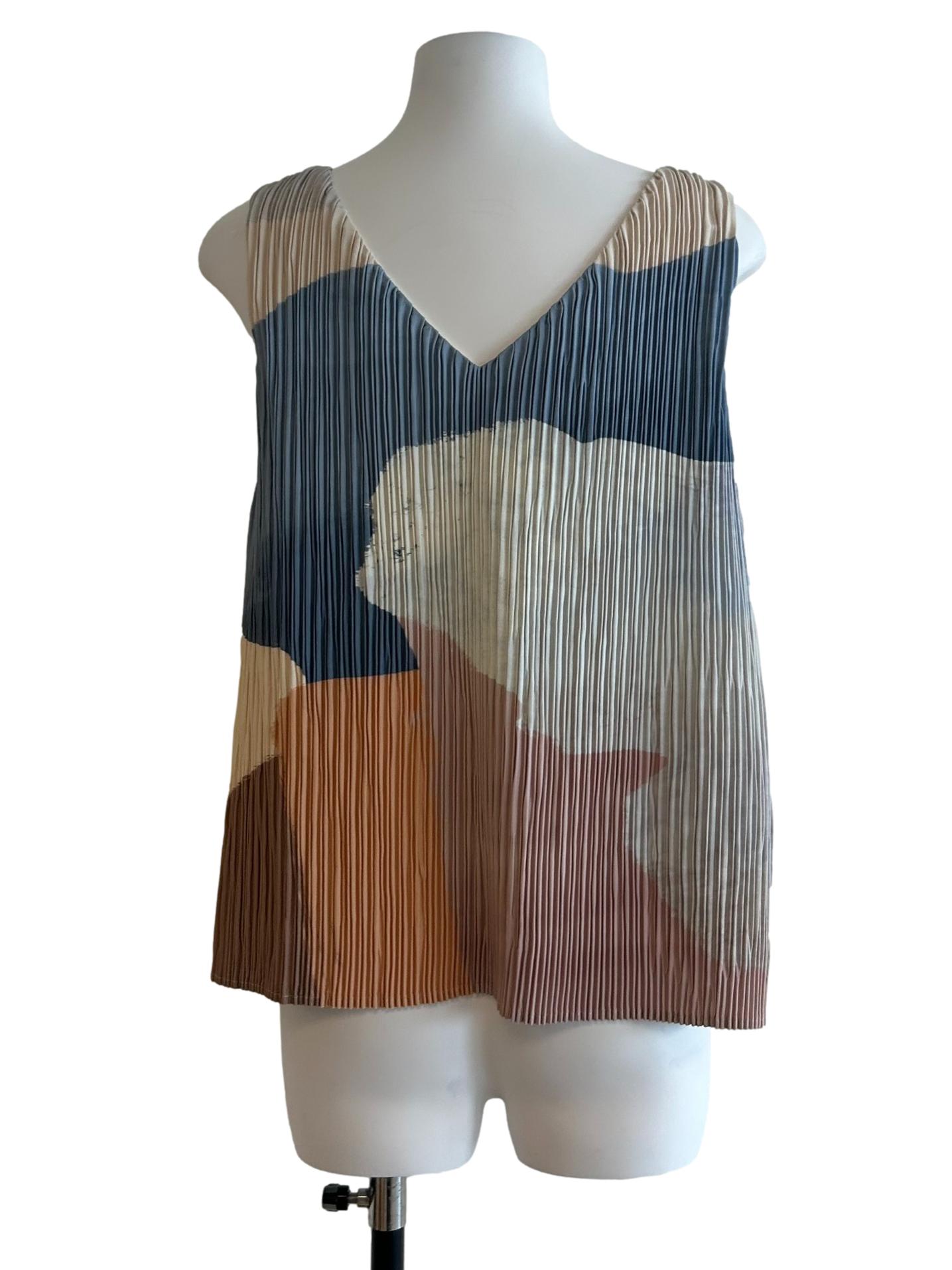 Cream Analogue Pleated Shift Top OSN