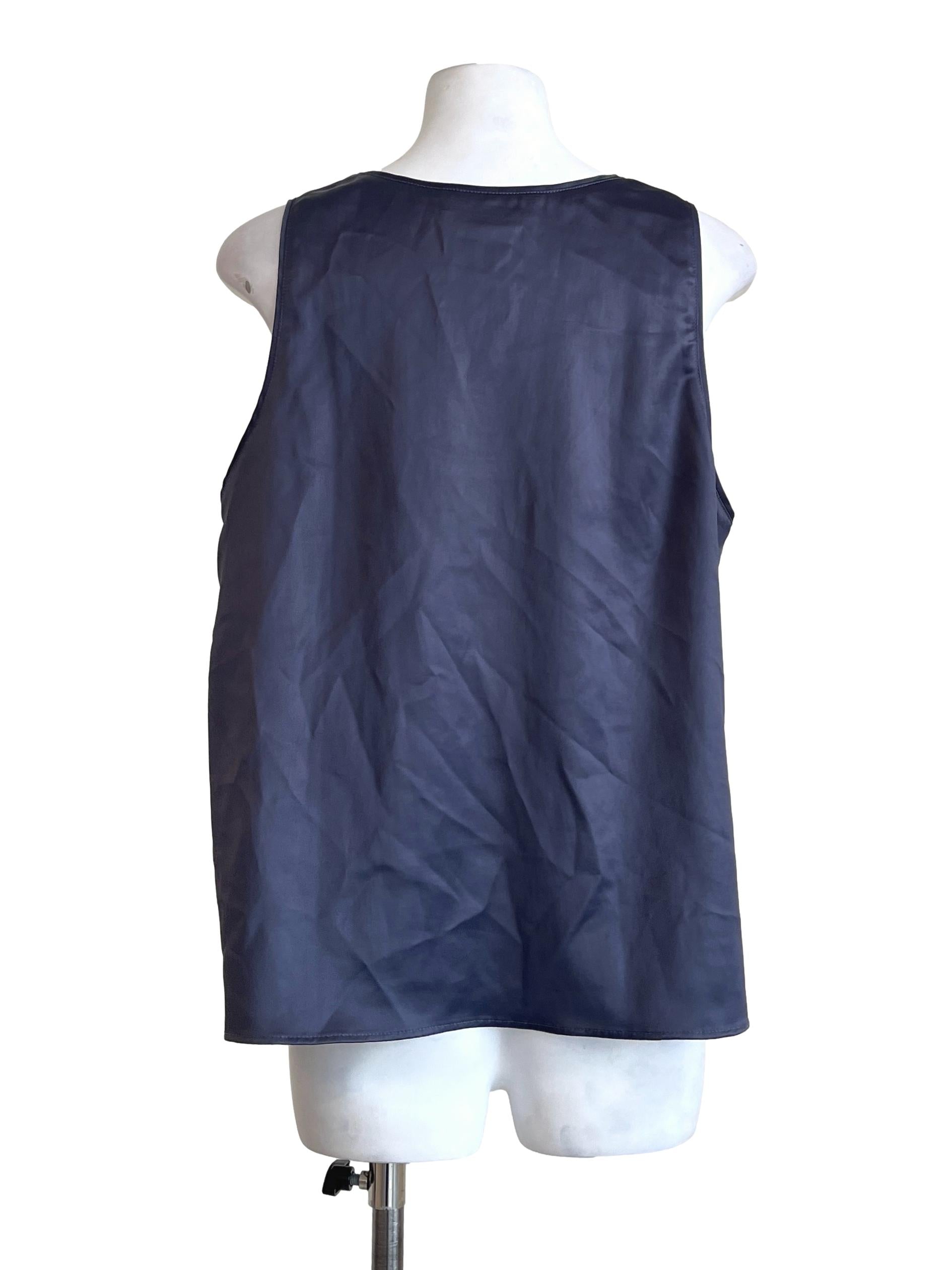 Slate Grey Scoop Sleeveless Top LB