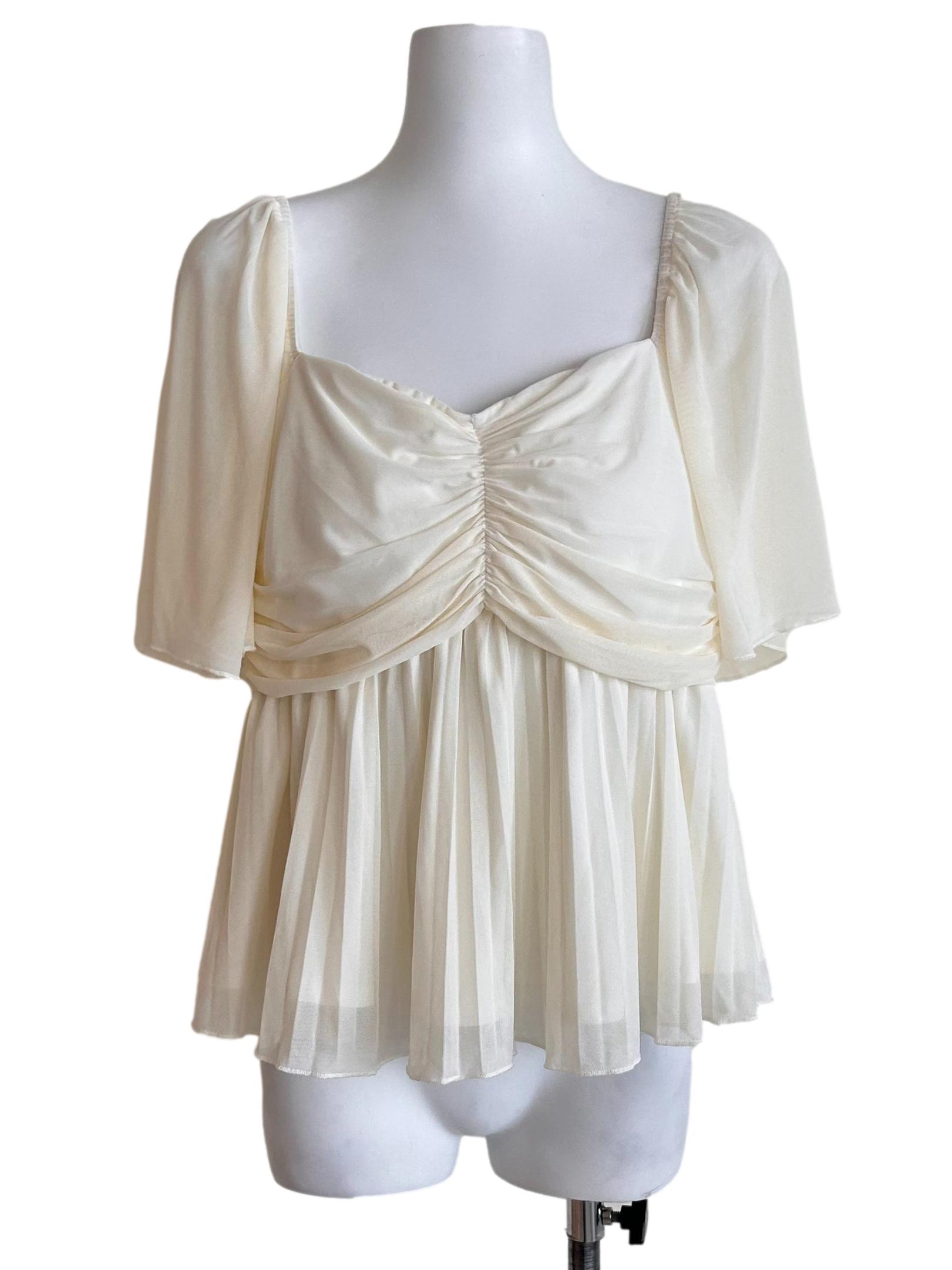 Light Yellow Babydoll-Style Top