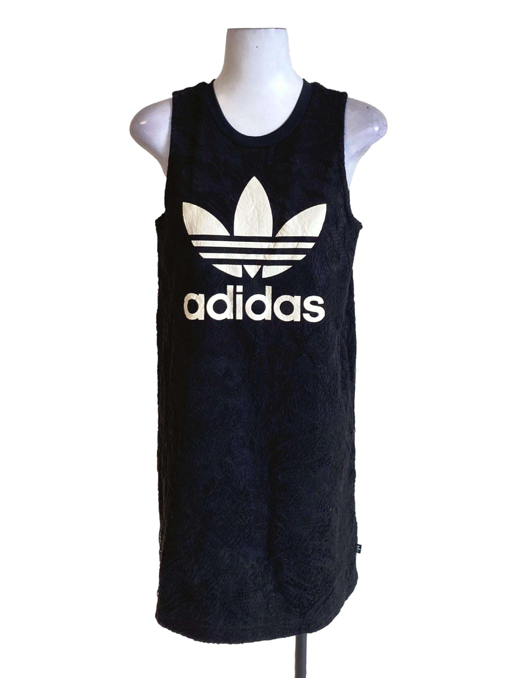 Jet Black Rough Lace Round Neck Sleeveless Tank Dress