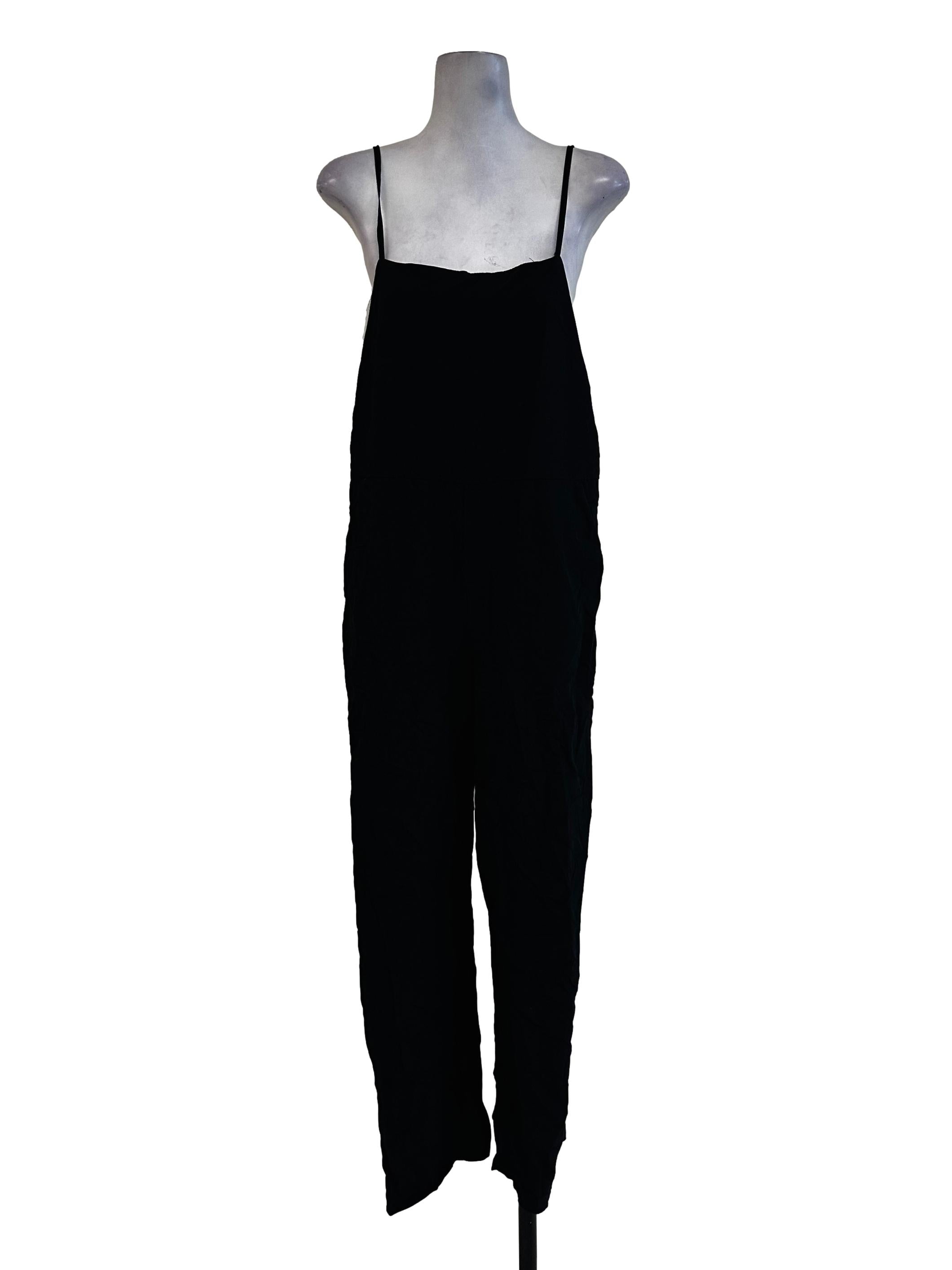 Black Plain Sleeveless Jumpsuit