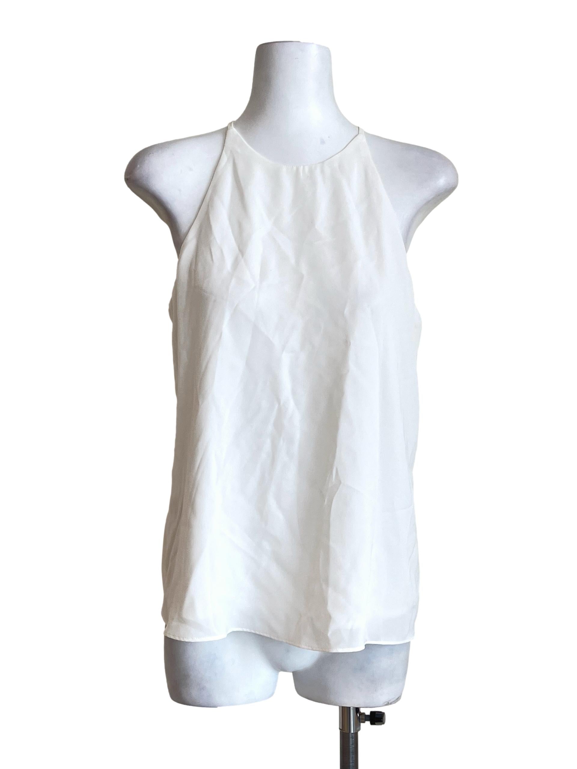 Pearl White Halter Sleeveless Top LB