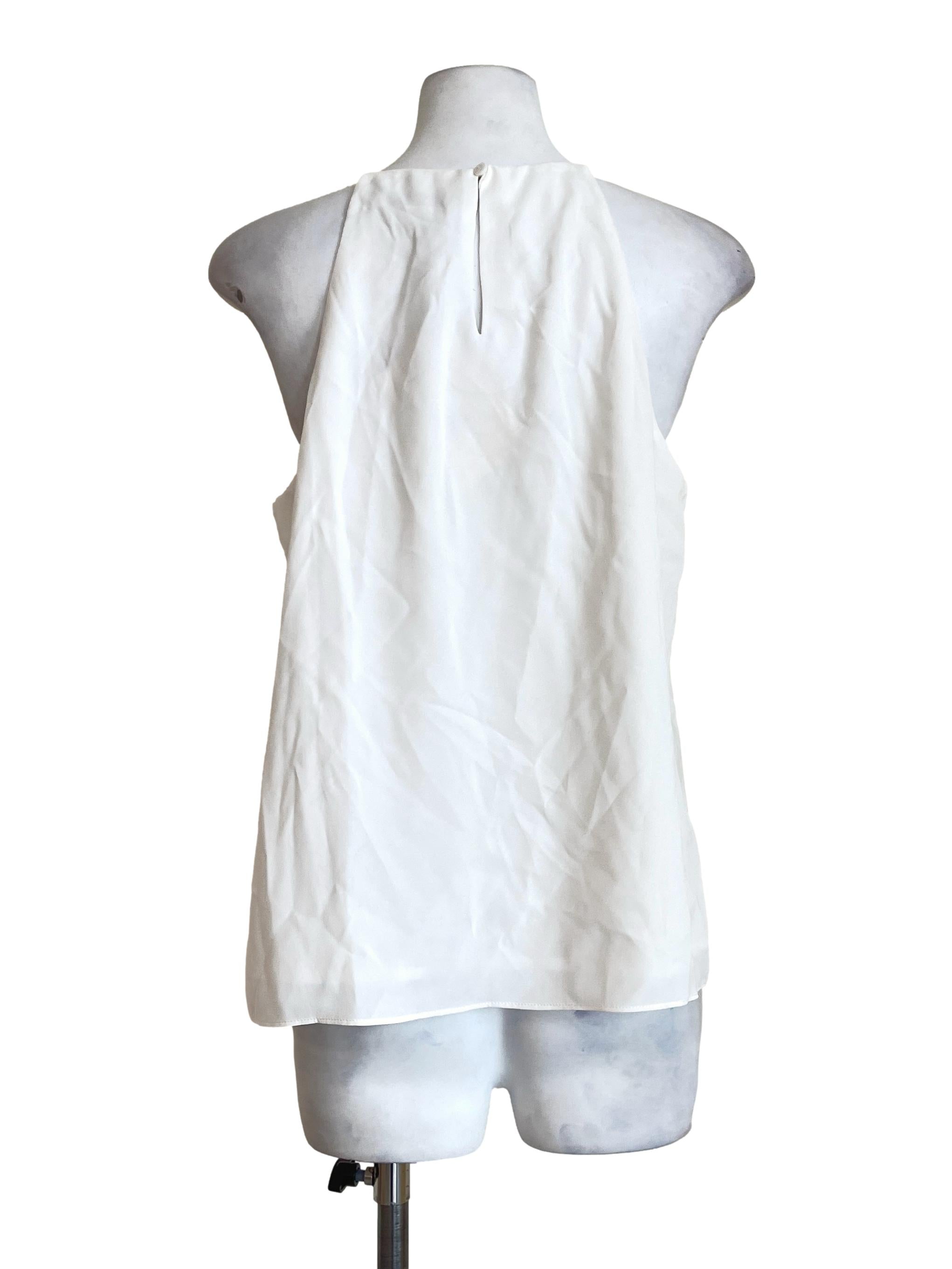 Pearl White Halter Sleeveless Top LB