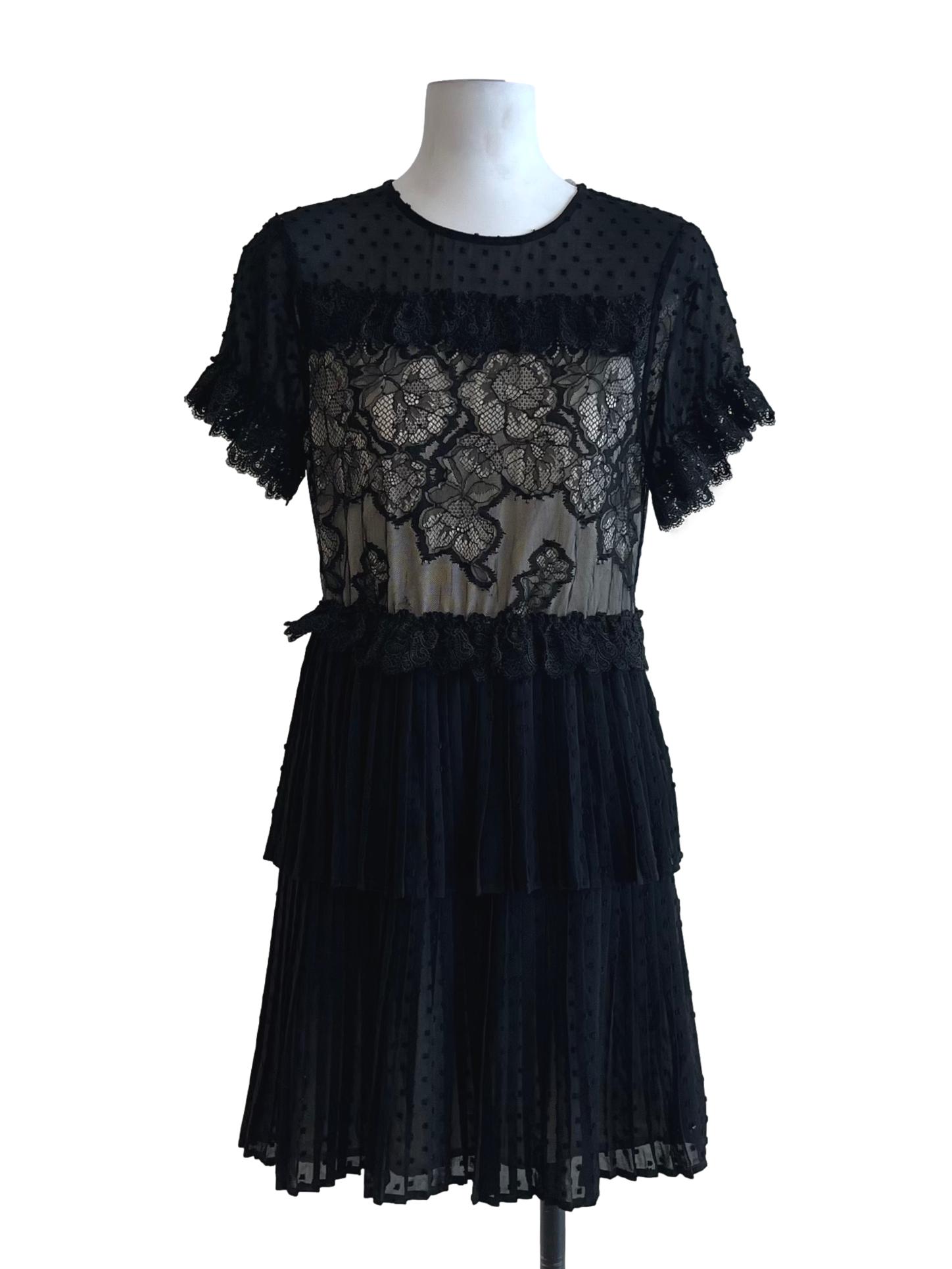Black Lace Empire Dress