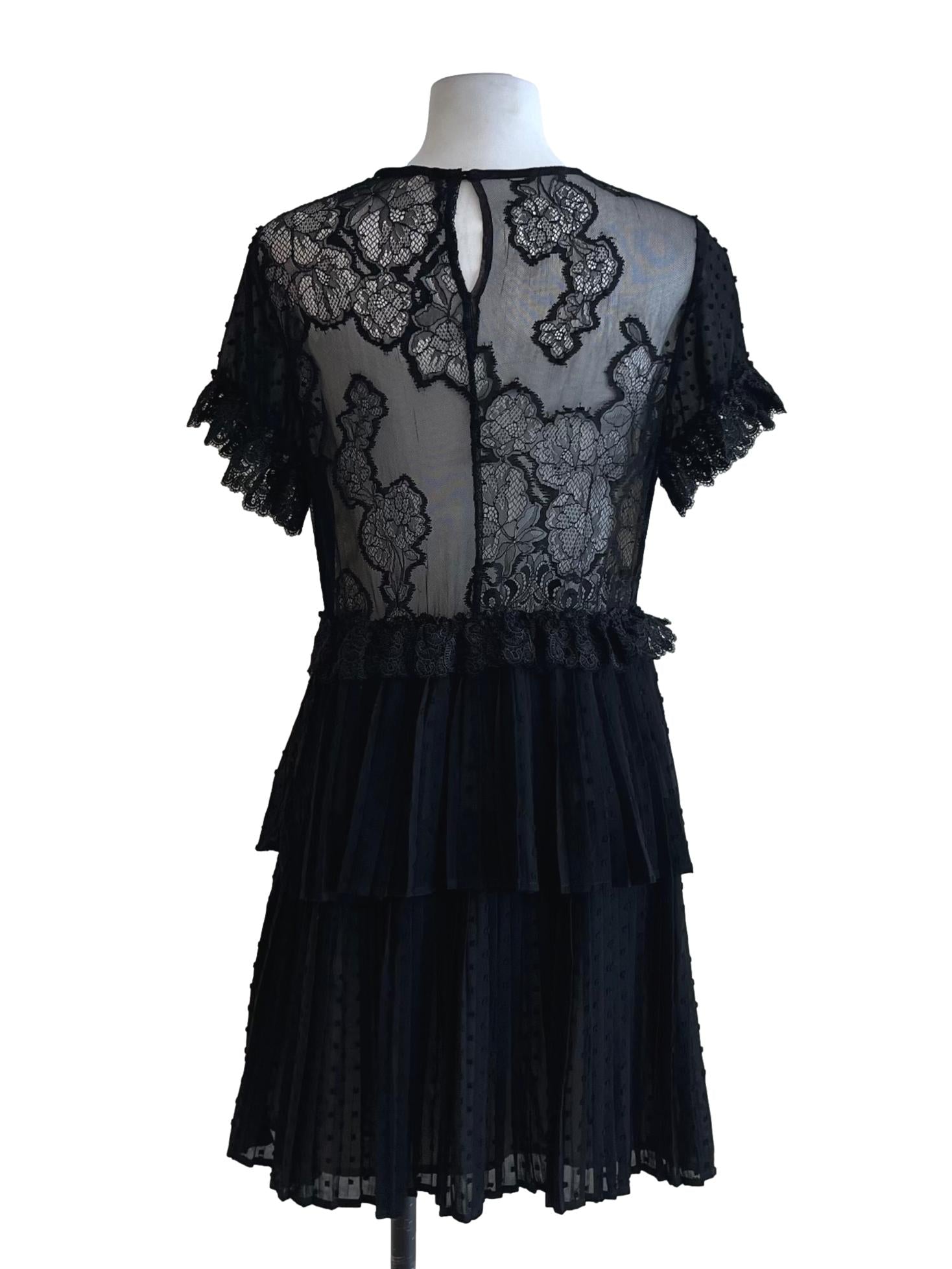 Black Lace Empire Dress