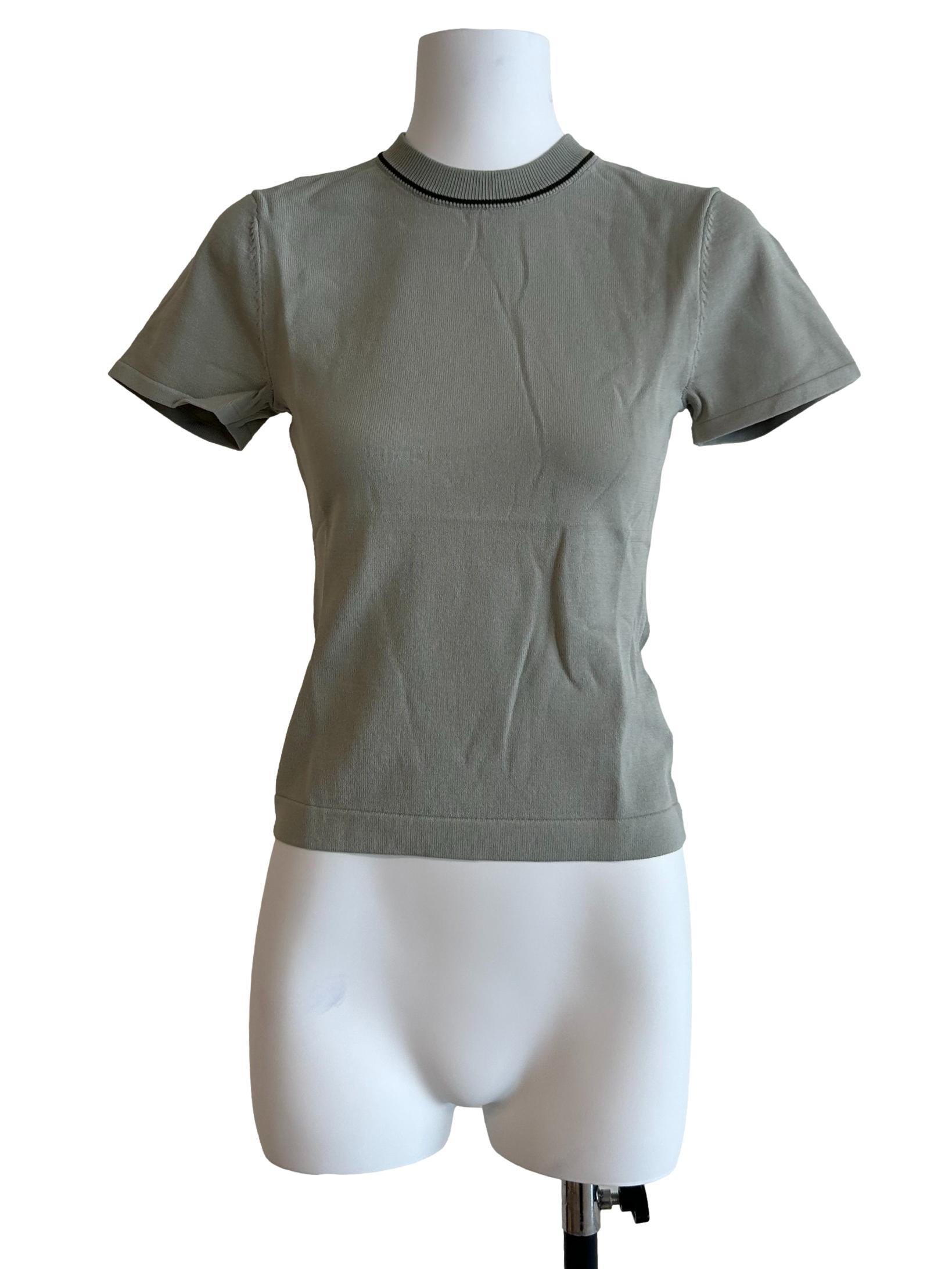 Green Contrast Collar Knit Top OSN