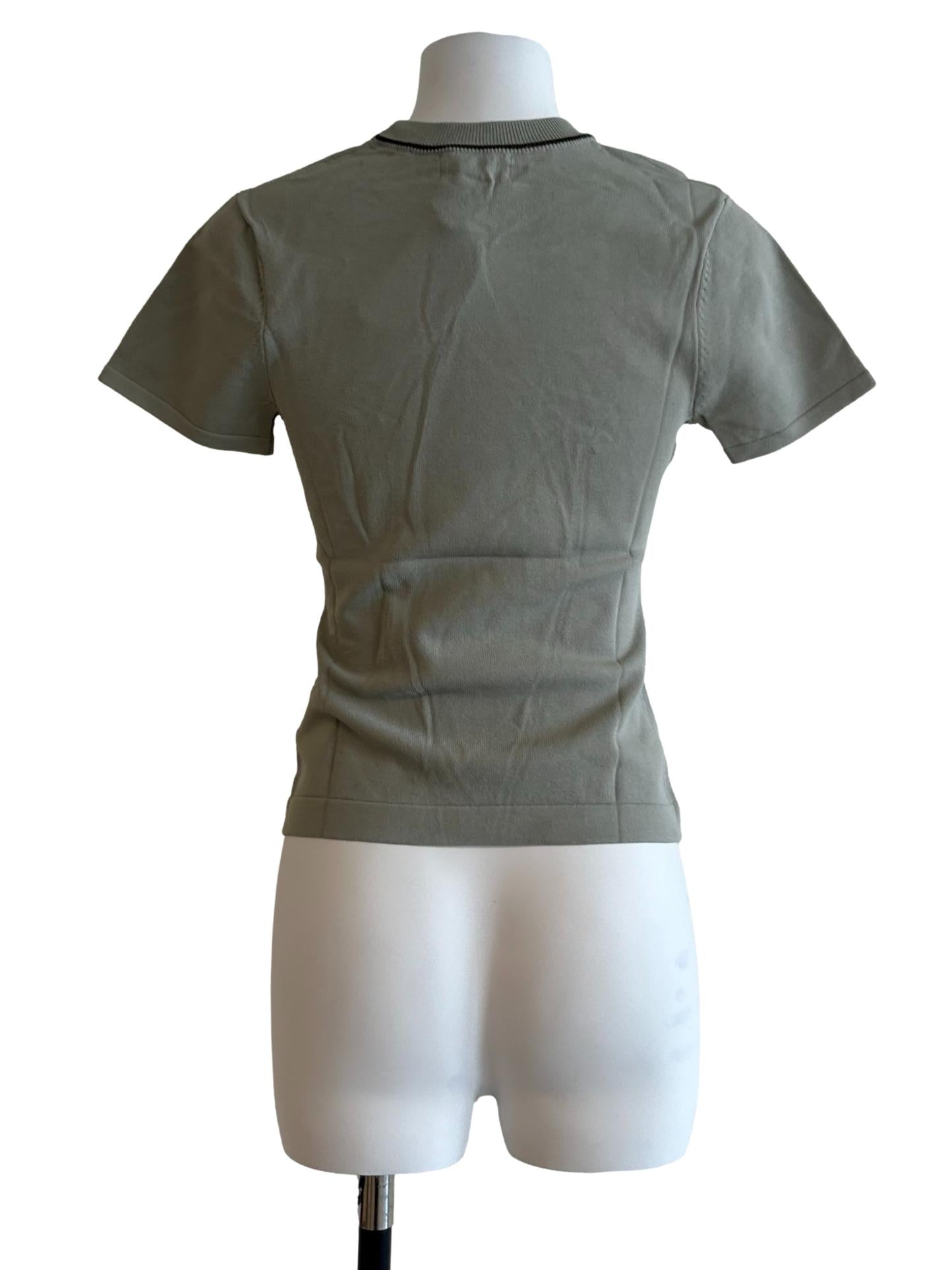 Green Contrast Collar Knit Top OSN