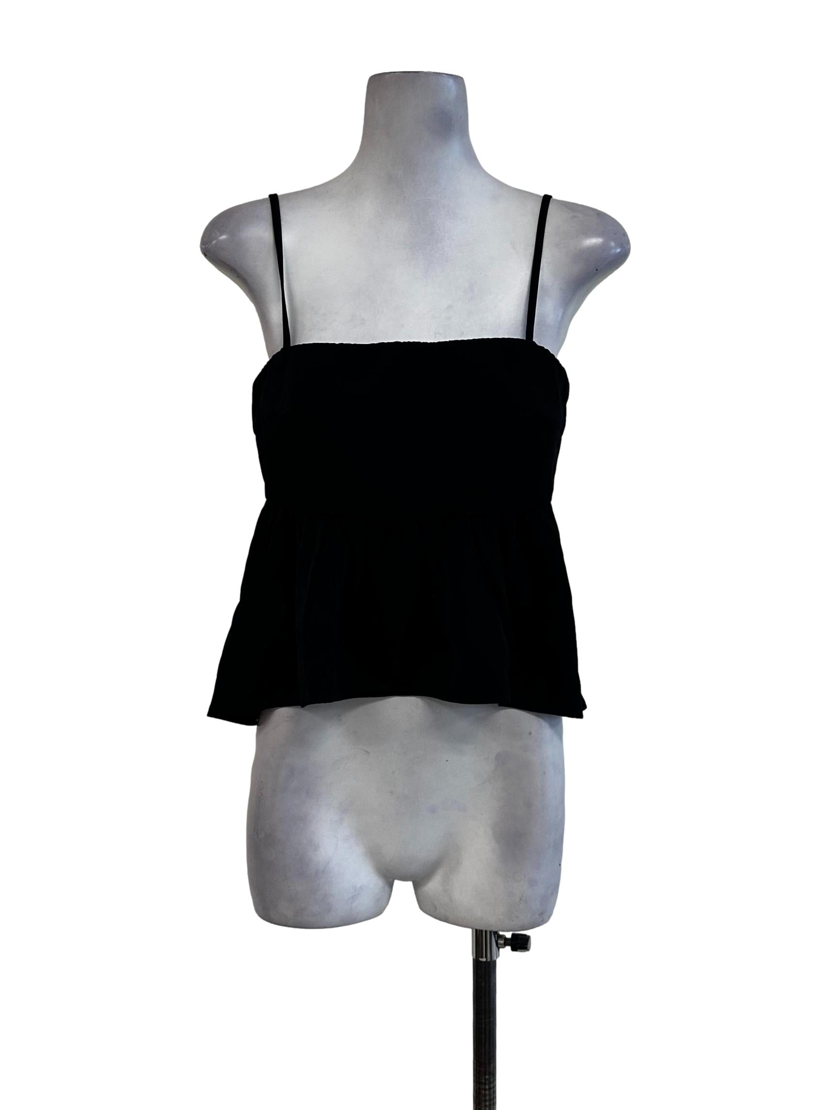 Black Padded Sleeveless Top