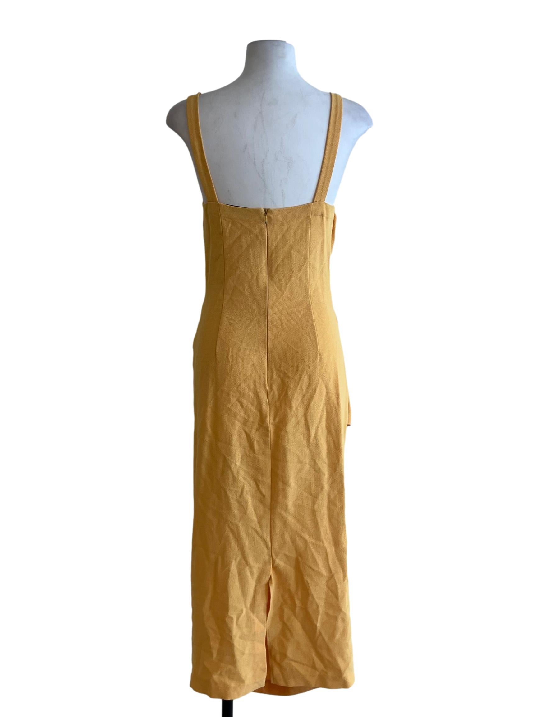 Honey Yellow Graph Check Sheath Dress