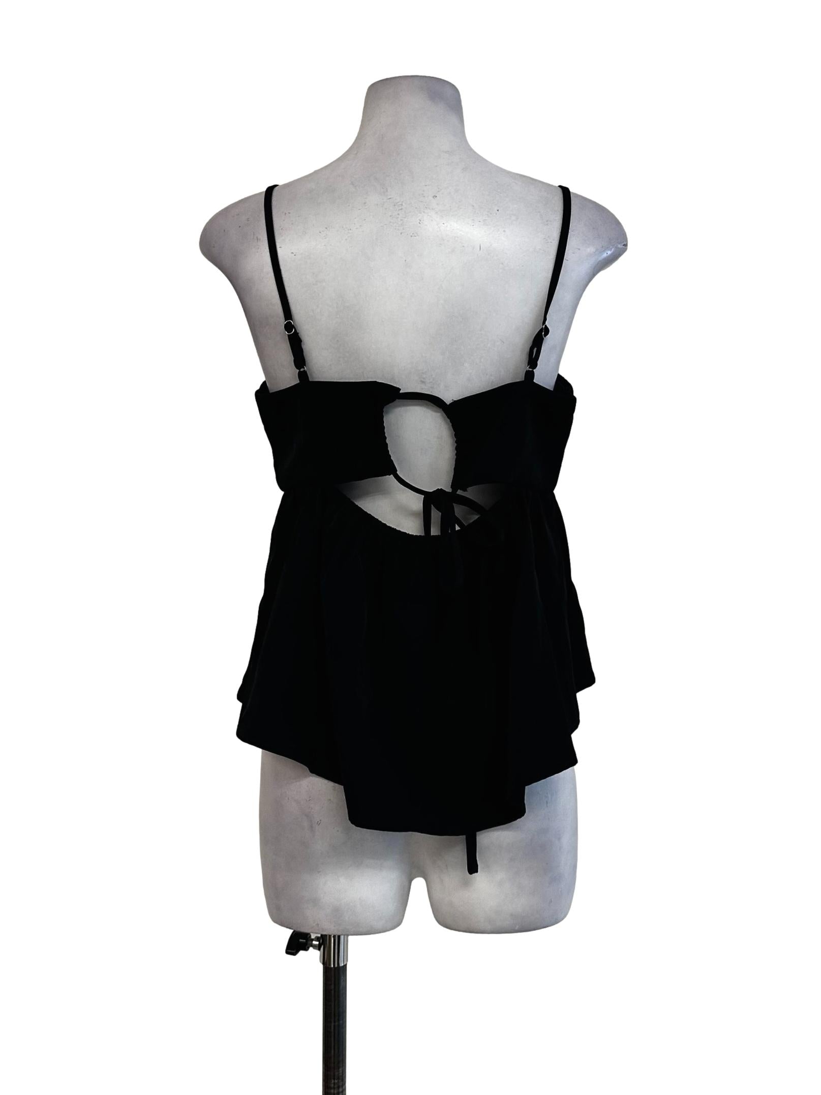 Black Padded Sleeveless Top