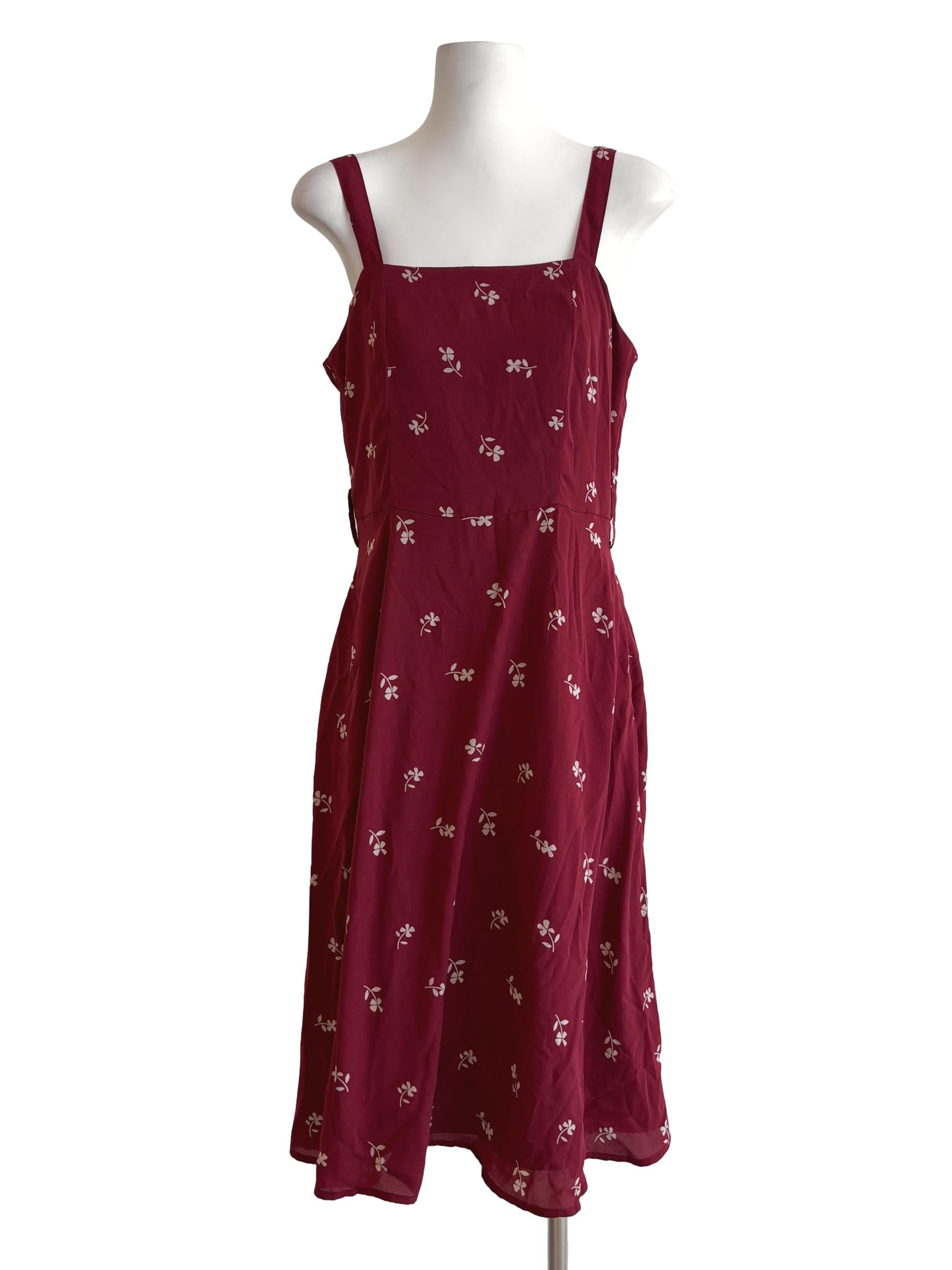 Cherry Red Apron Printed A-Line Dress