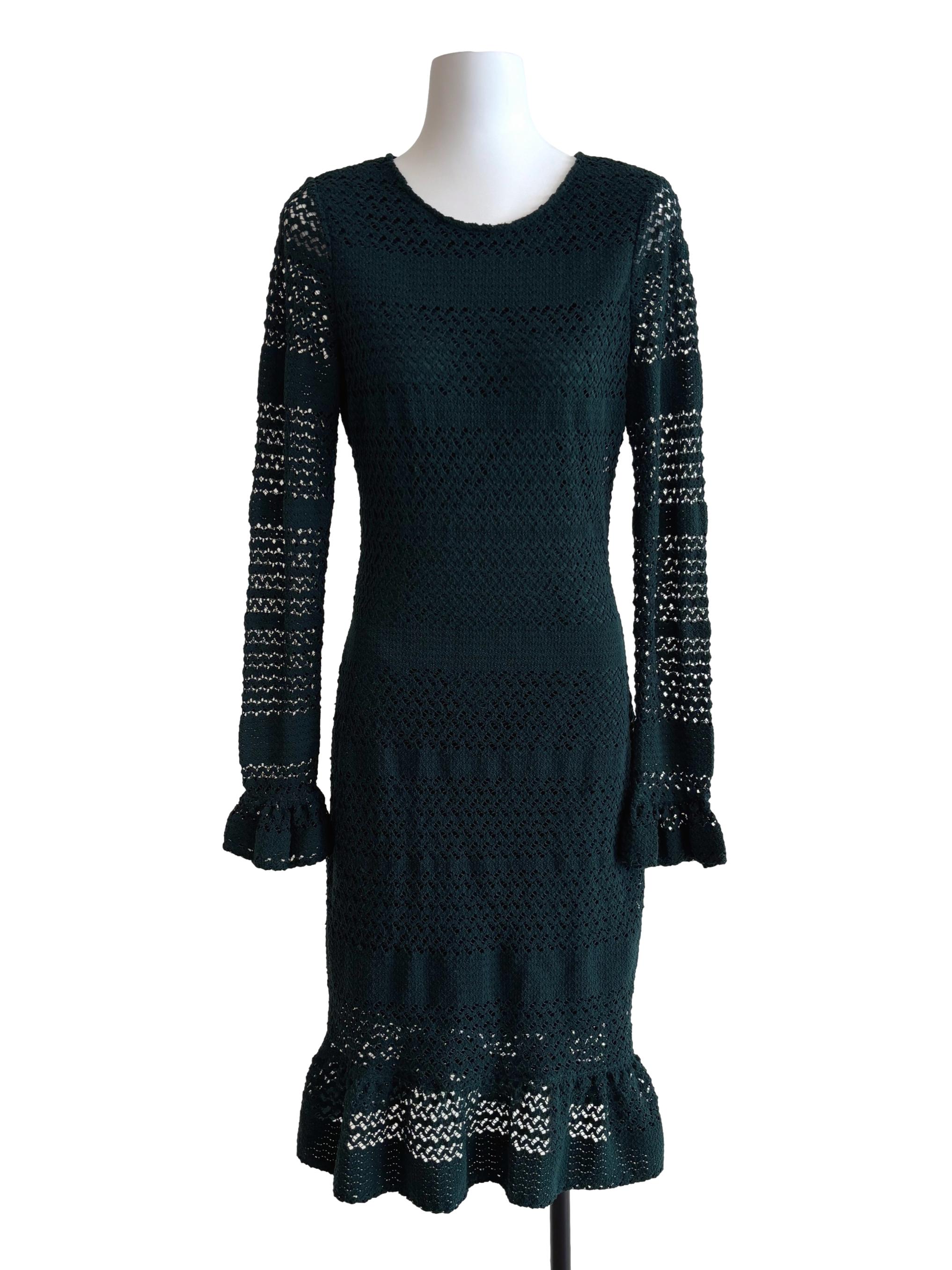 Emerald Green Bodycon Ruffle Dress