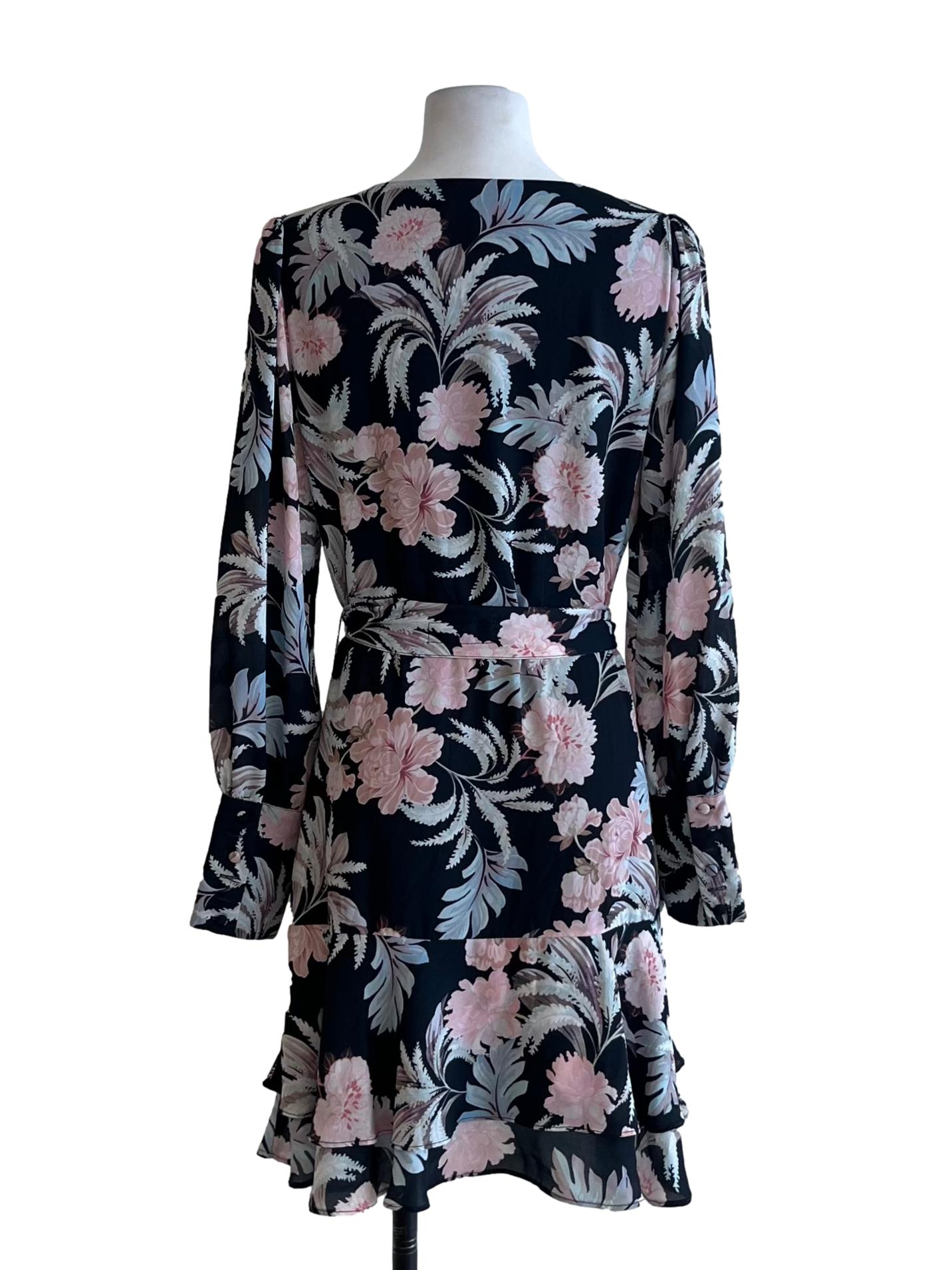 Peacock Blue Floral Empire Dress