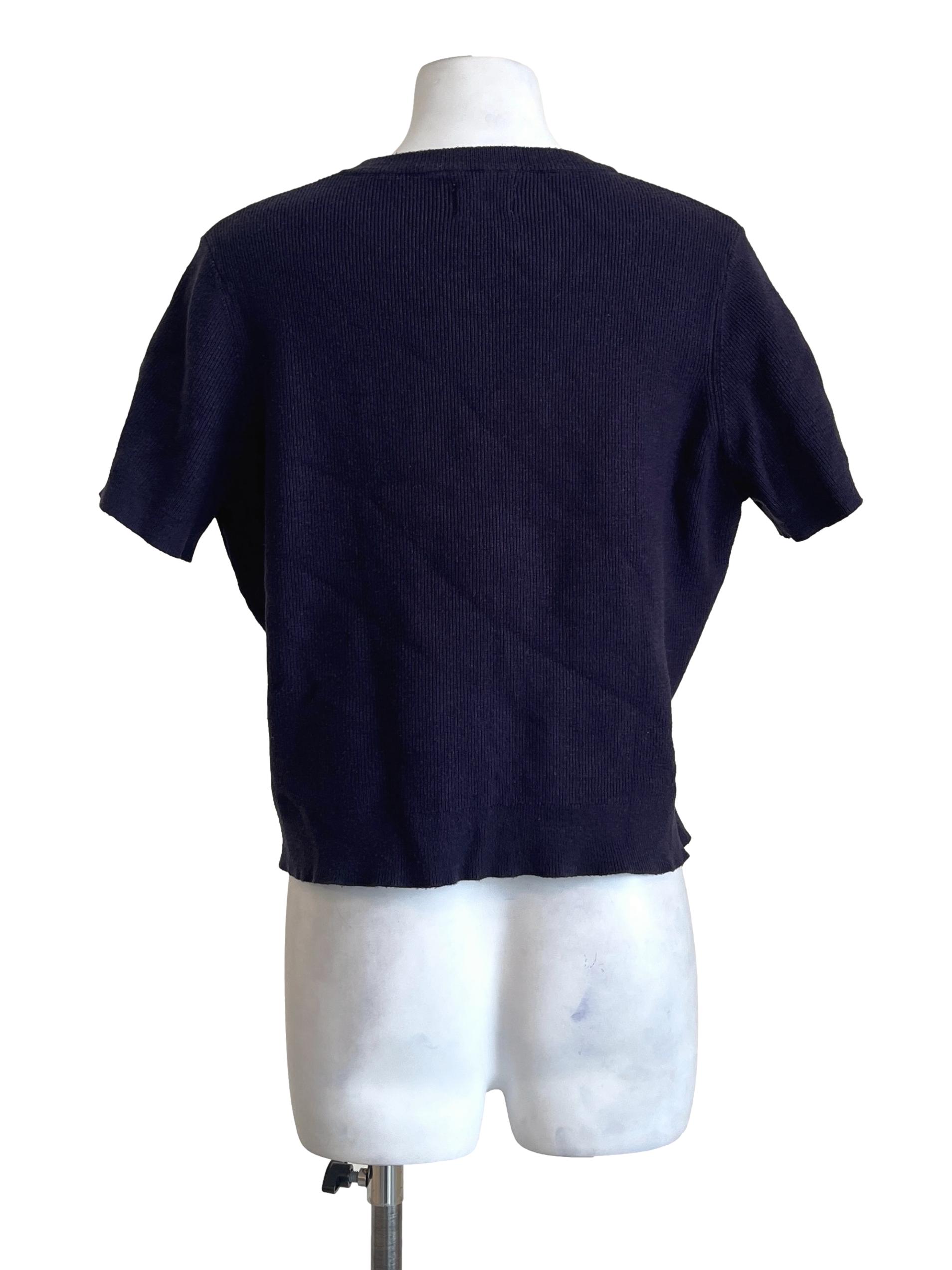 Peacock Blue Halter Short Sleeve Top TCL