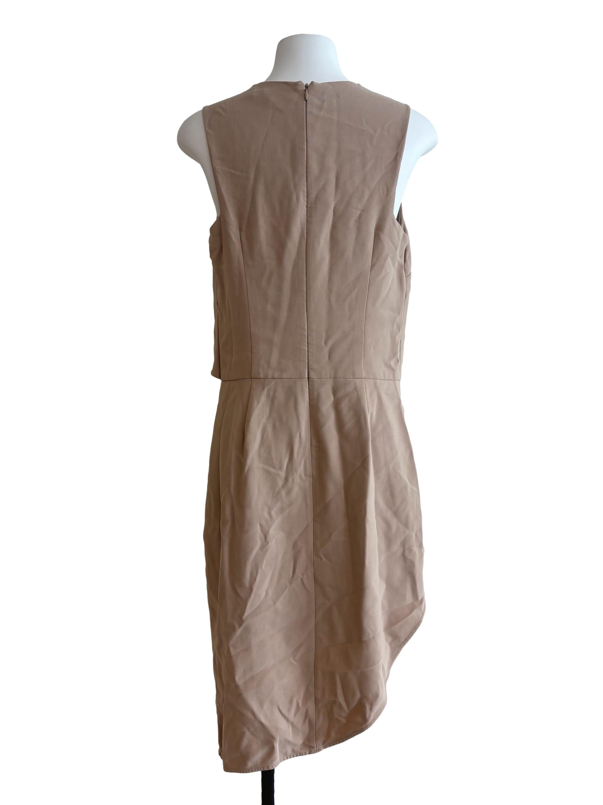 Bone Beige Asymmetrical Dress
