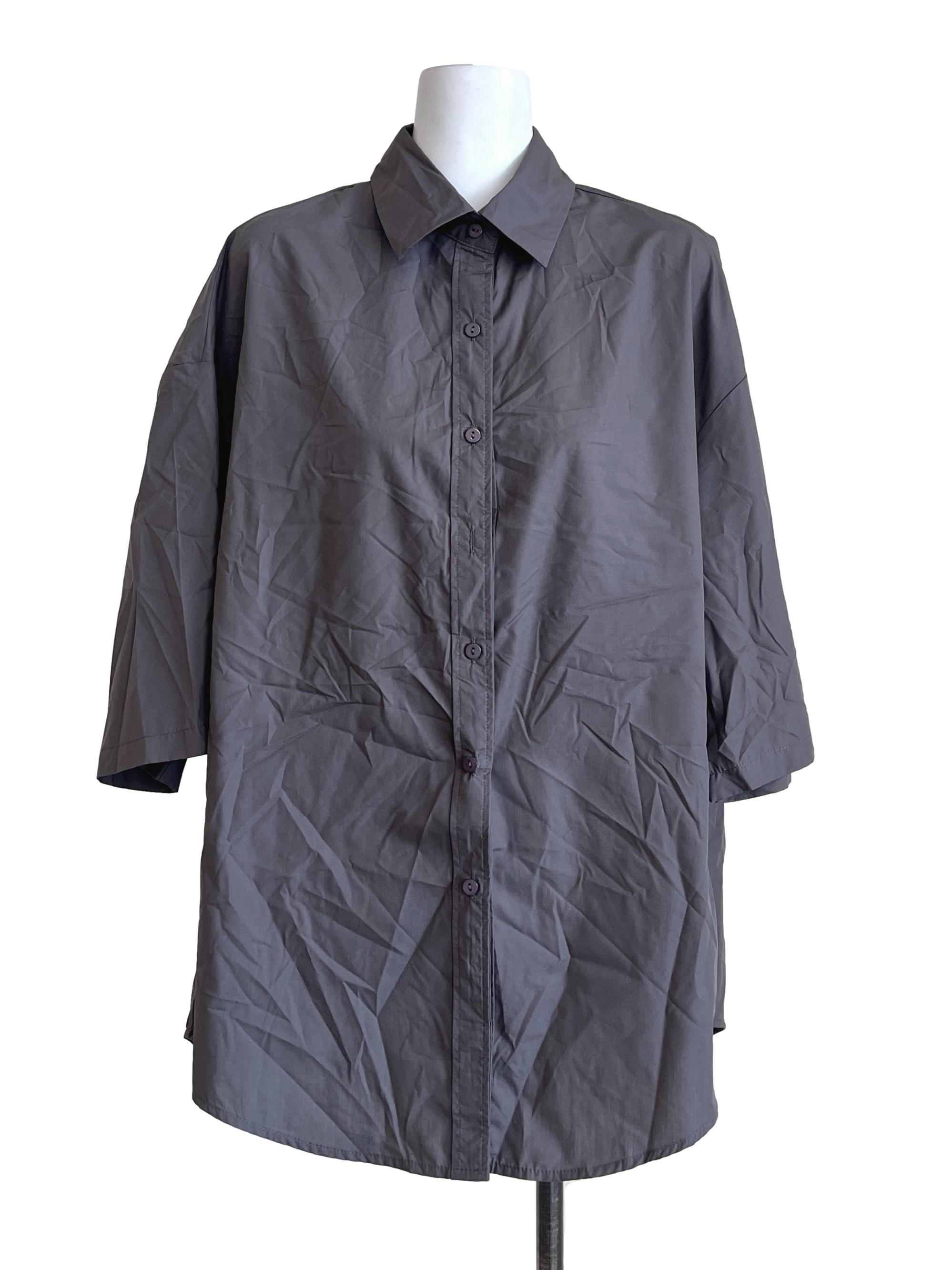 Fog Grey Oversized Boyfriend Shirt TTR
