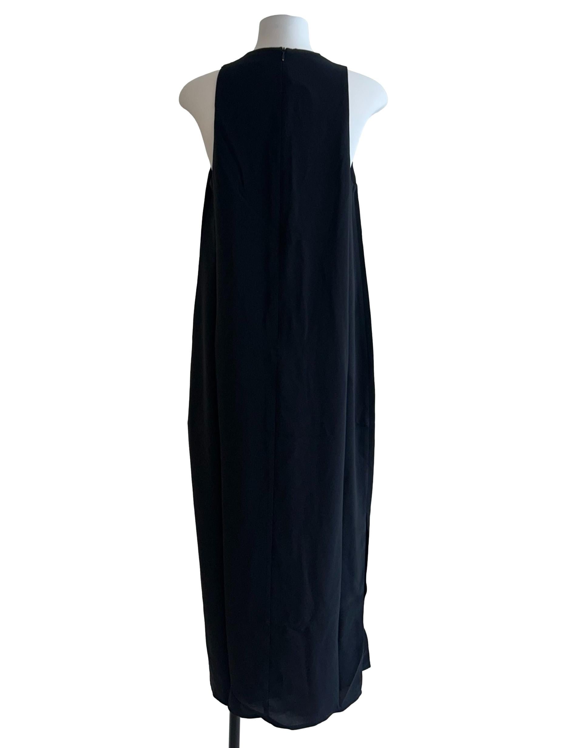 Black One-Shoulder Pleat Maxi Dress OSN