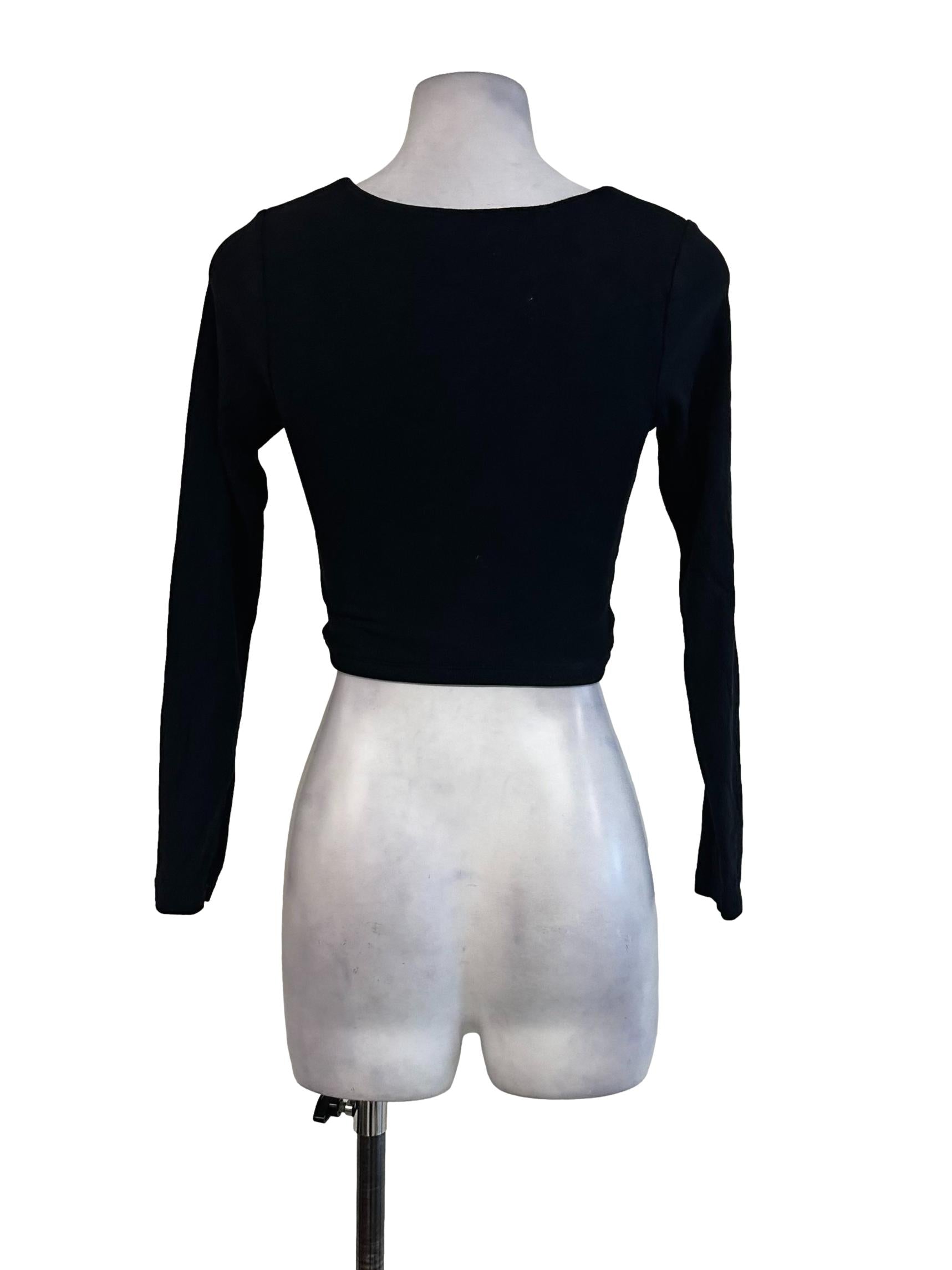 Black Padded Long Sleeve Top