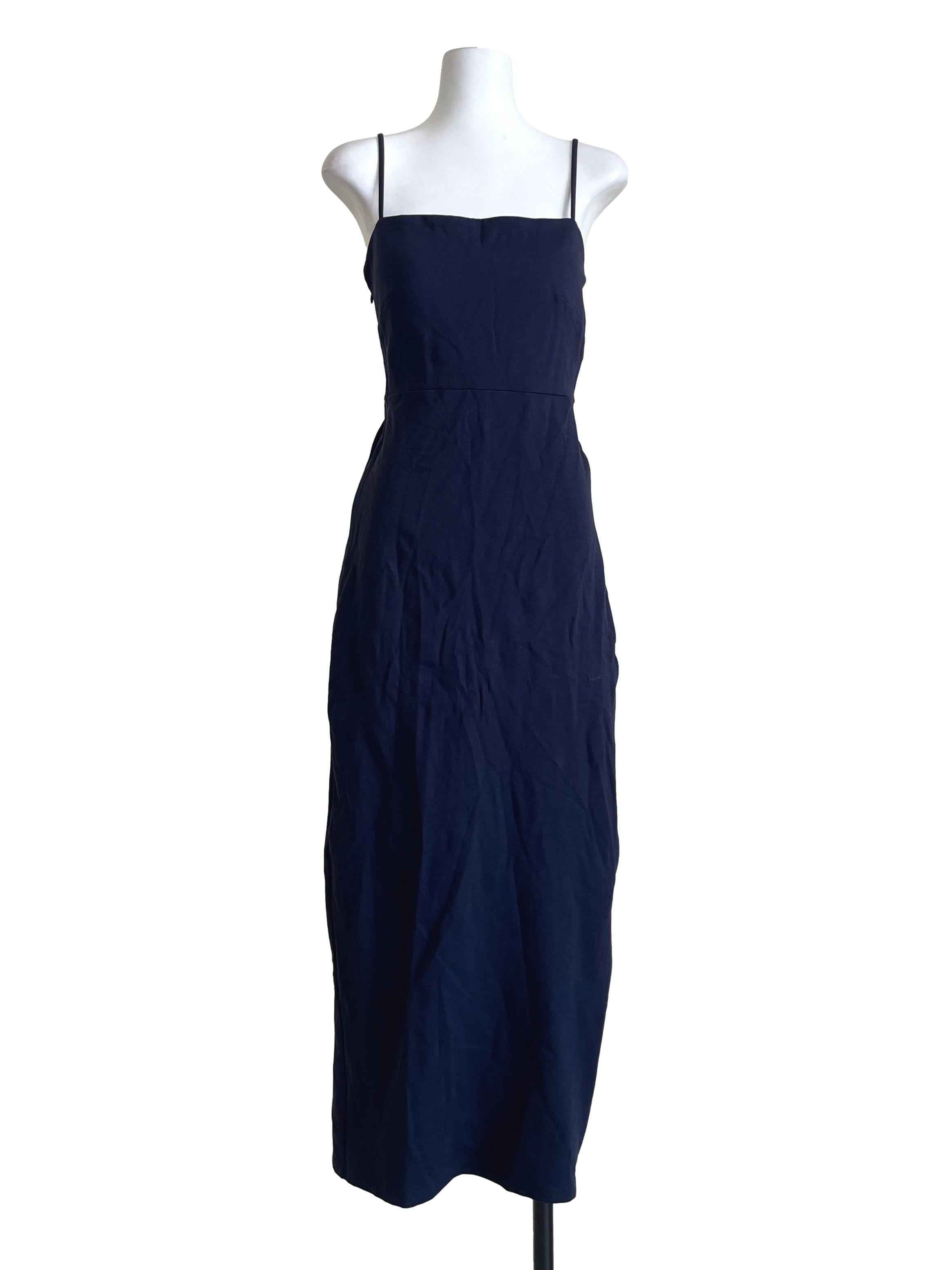 Peacock Blue Spaghetti A-Line Dress