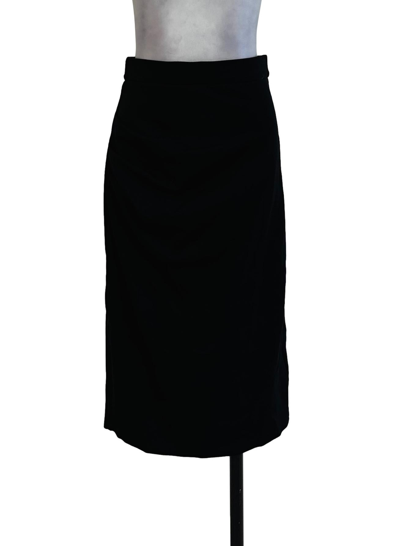 Black Plain Cotton Skirt