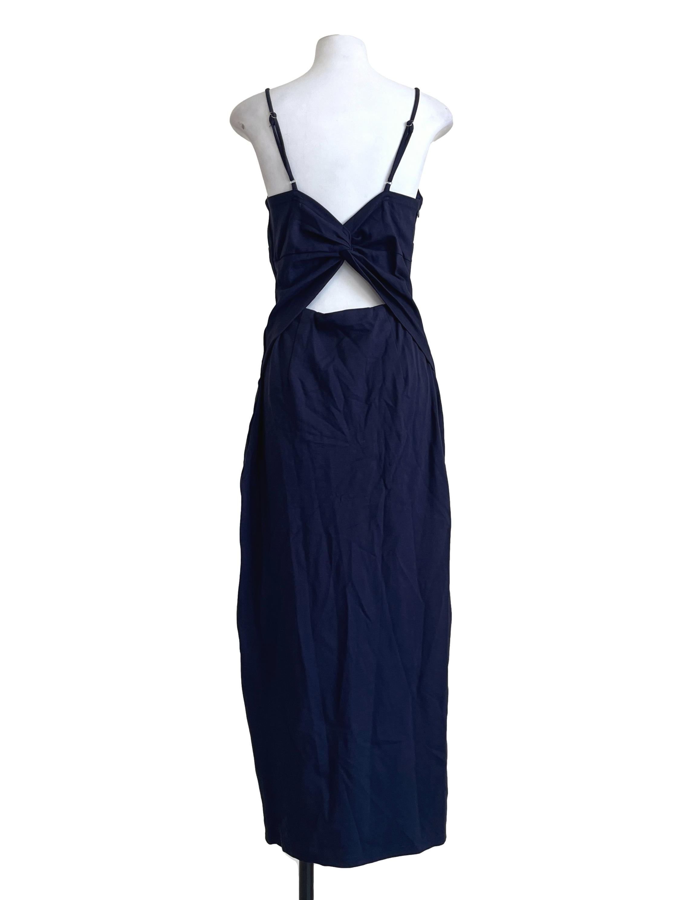 Peacock Blue Spaghetti A-Line Dress