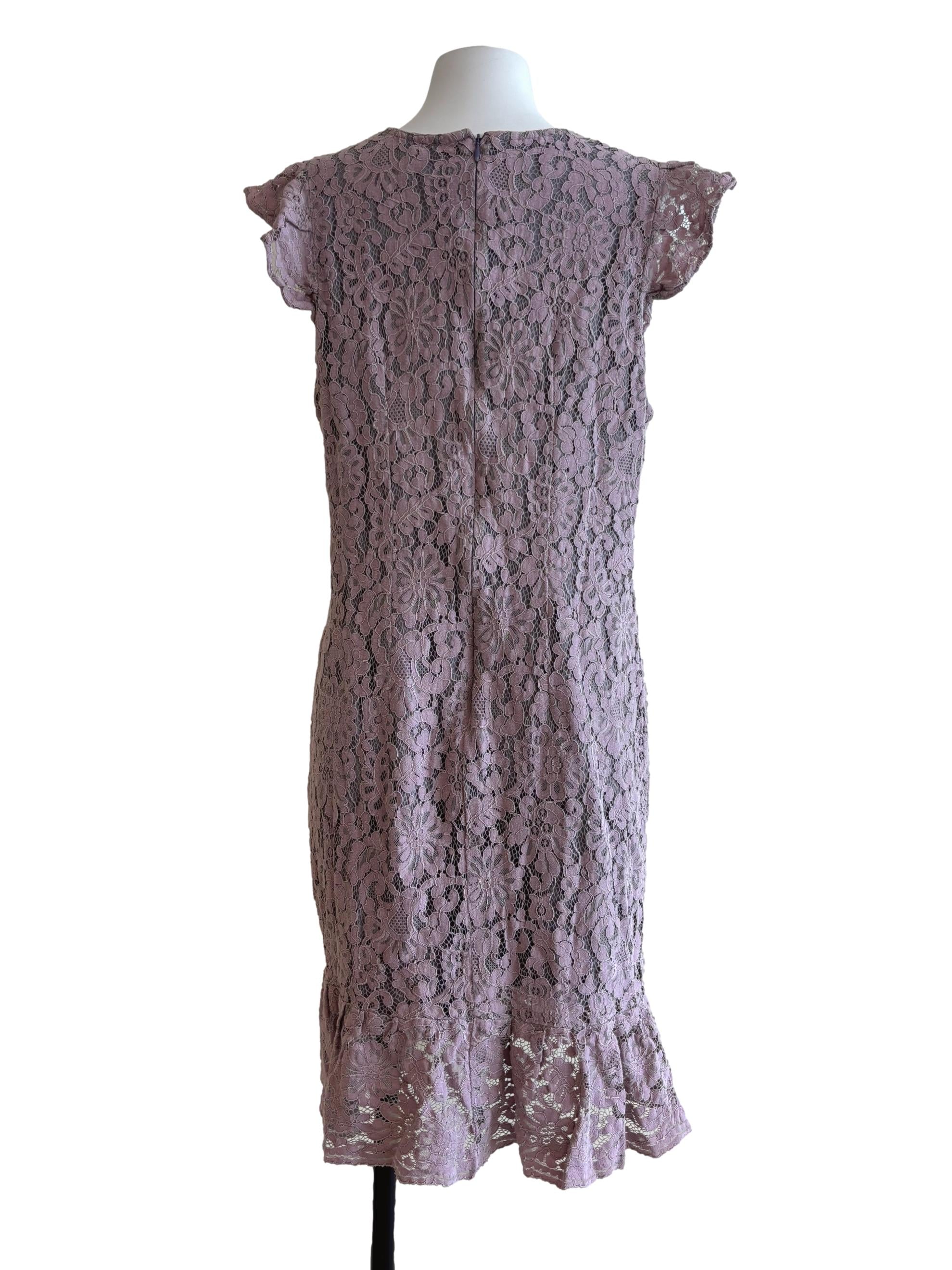Heather Purple Lace Ruffle Dress