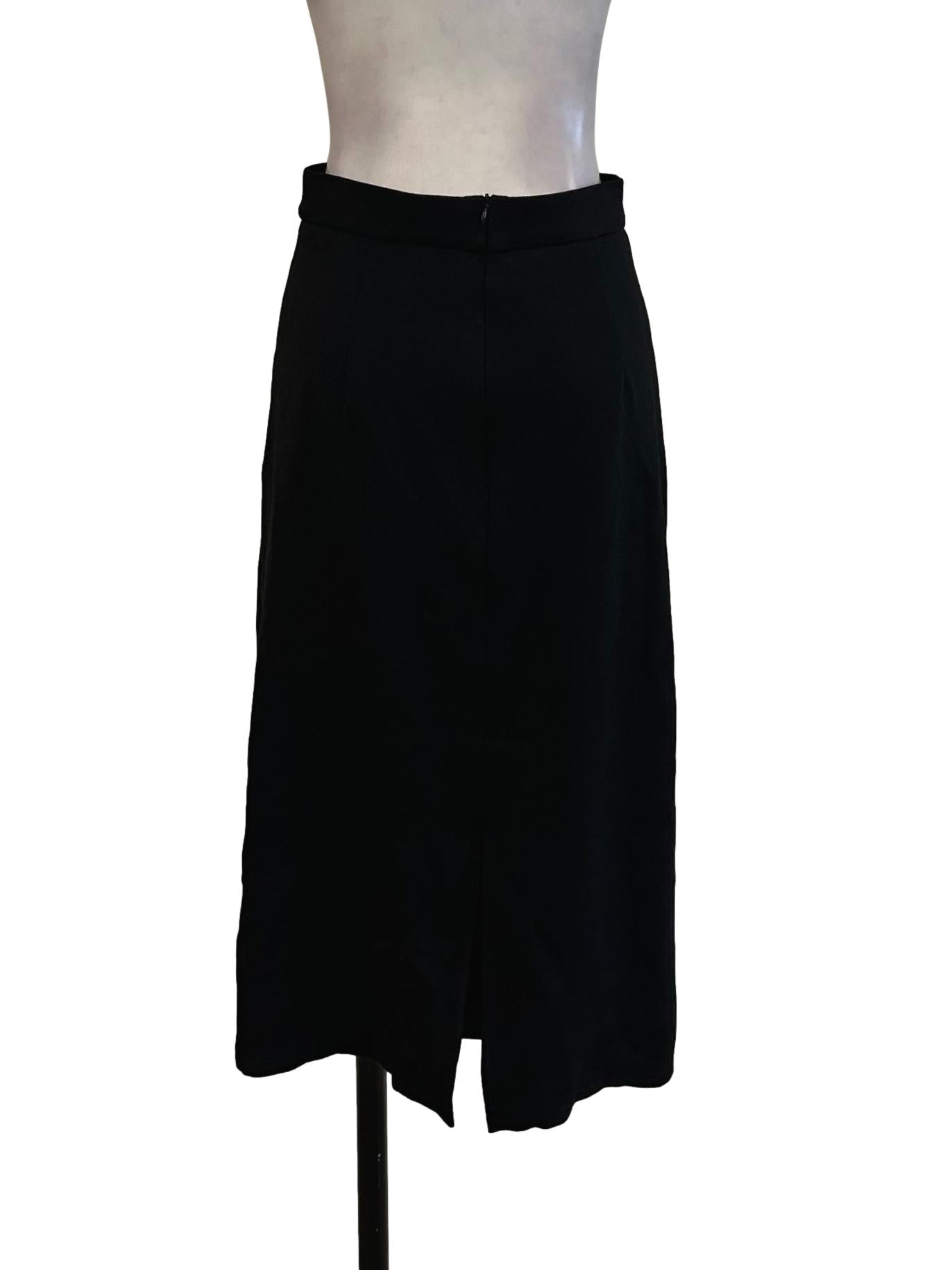 Black Plain Cotton Skirt
