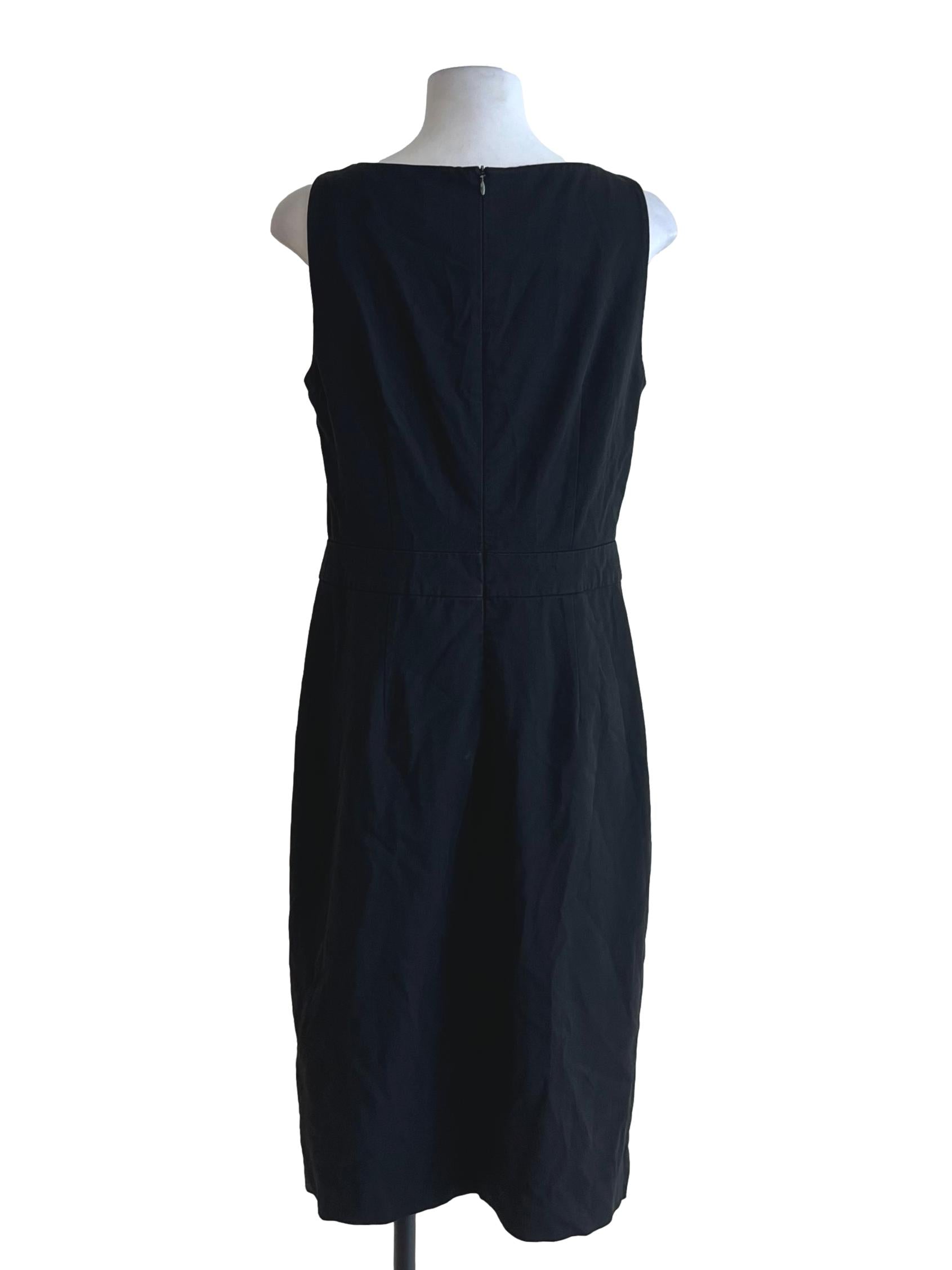 Black Jewel Neckline A-Line Dress