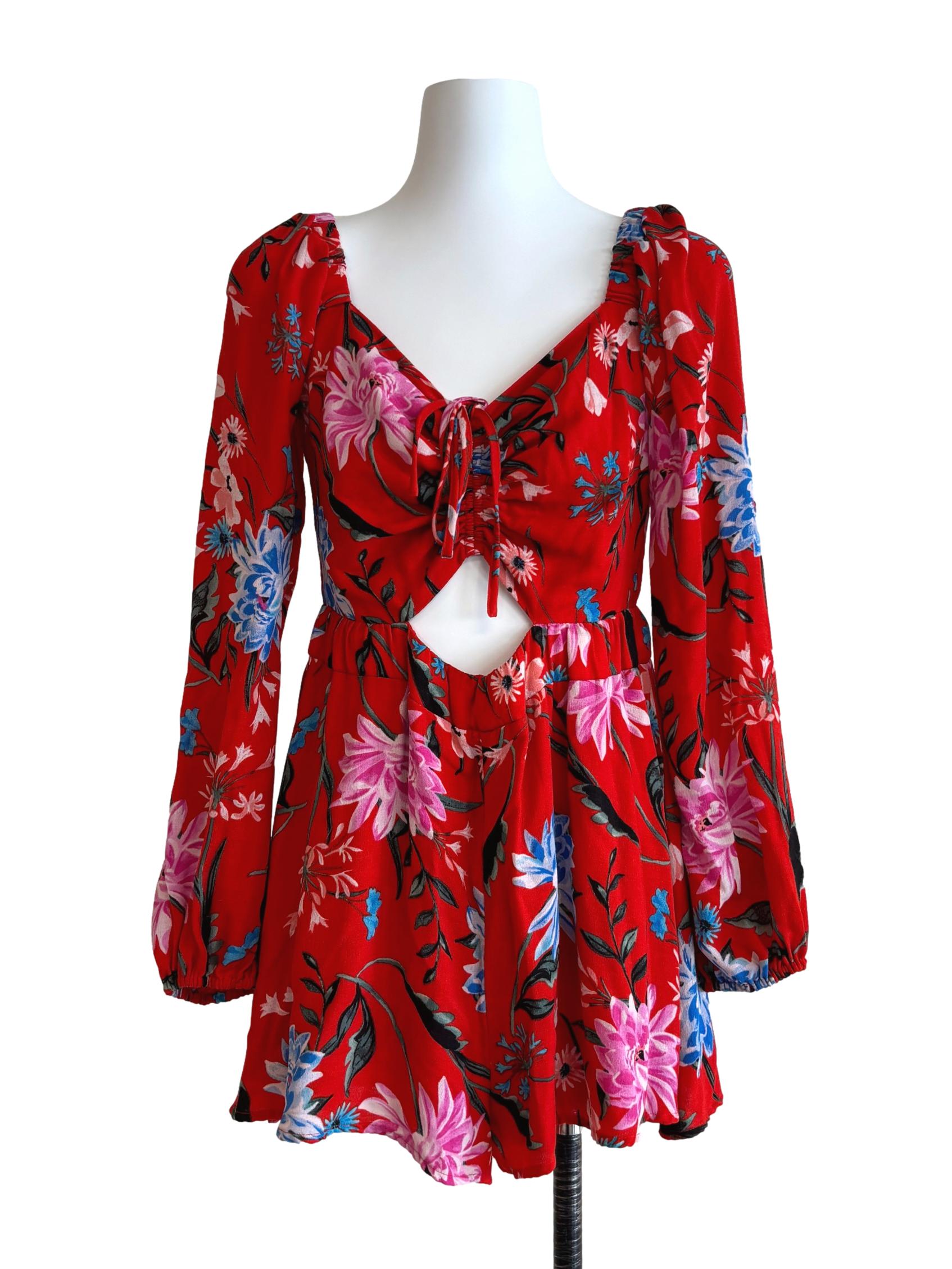 Scarlet Red Long Sleeve Romper