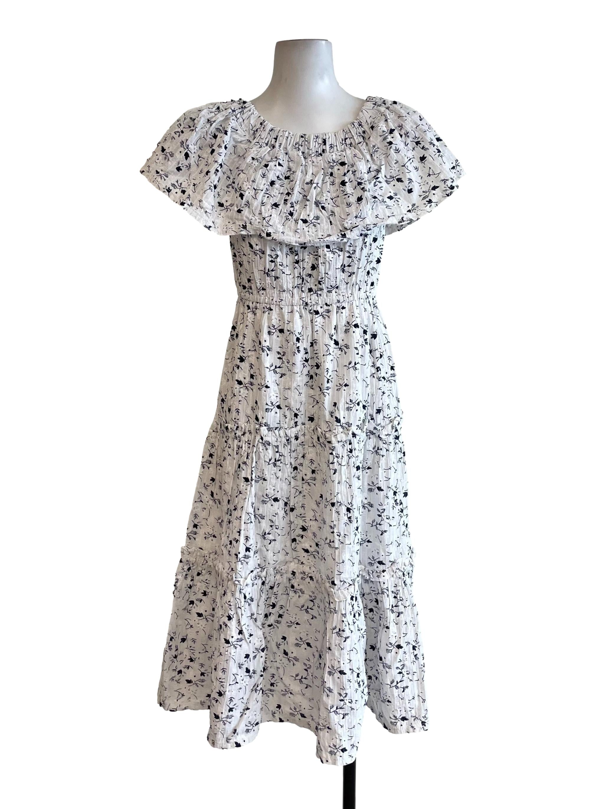 Daisy White Floral Off Shoulder Dress