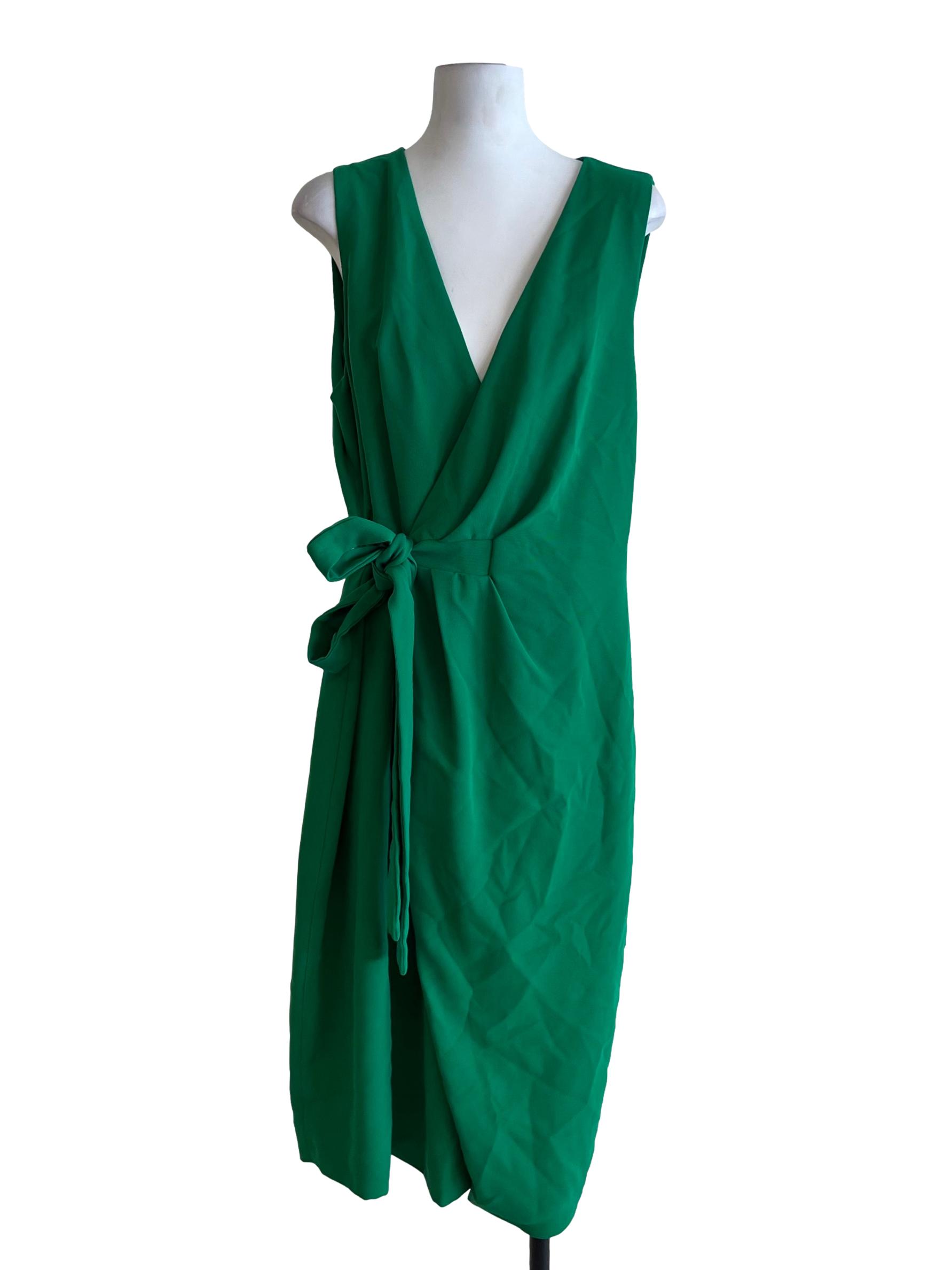 Fern Green V-Neckline Wrap Dress