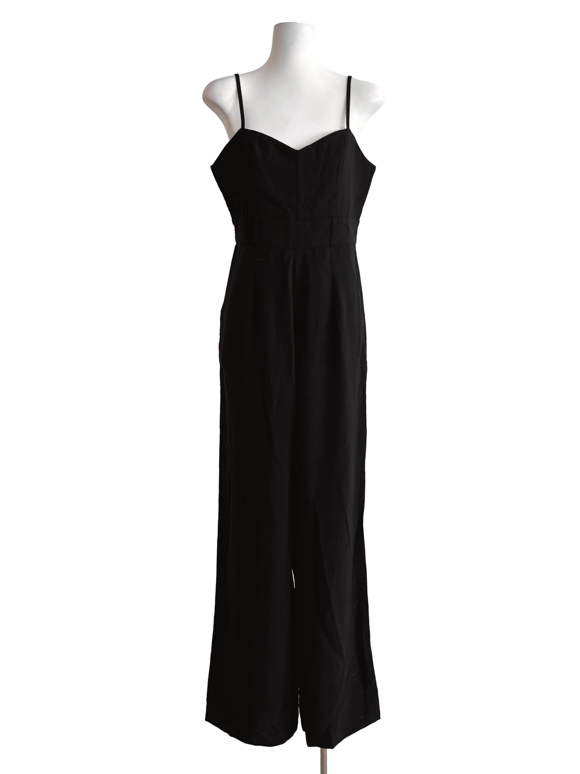 Soft Black Spaghetti Strap Jumpsuit