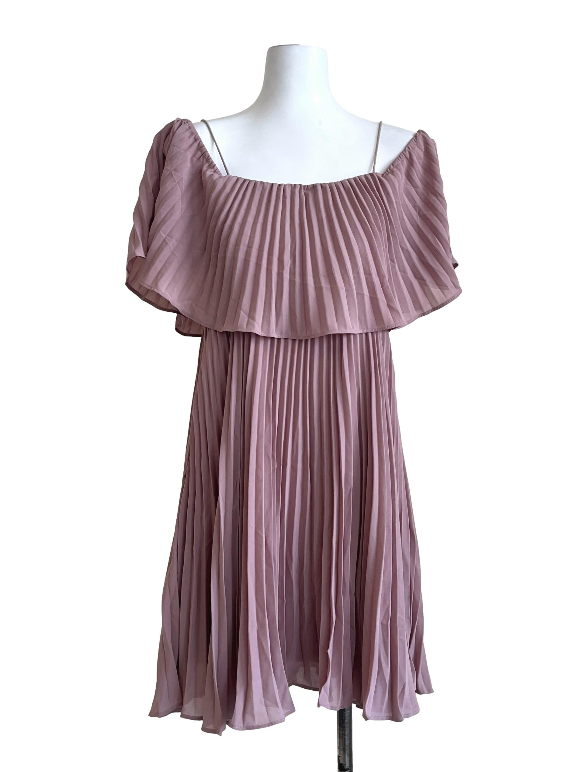 Mauve Pink Off Shoulder Dress LB