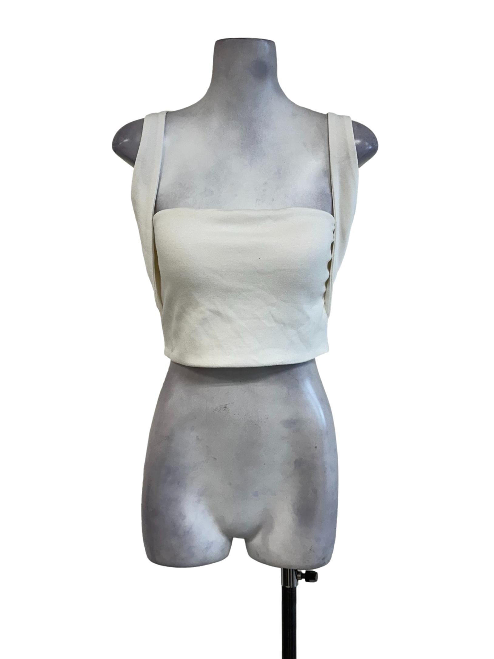 Off White Square Neck Top