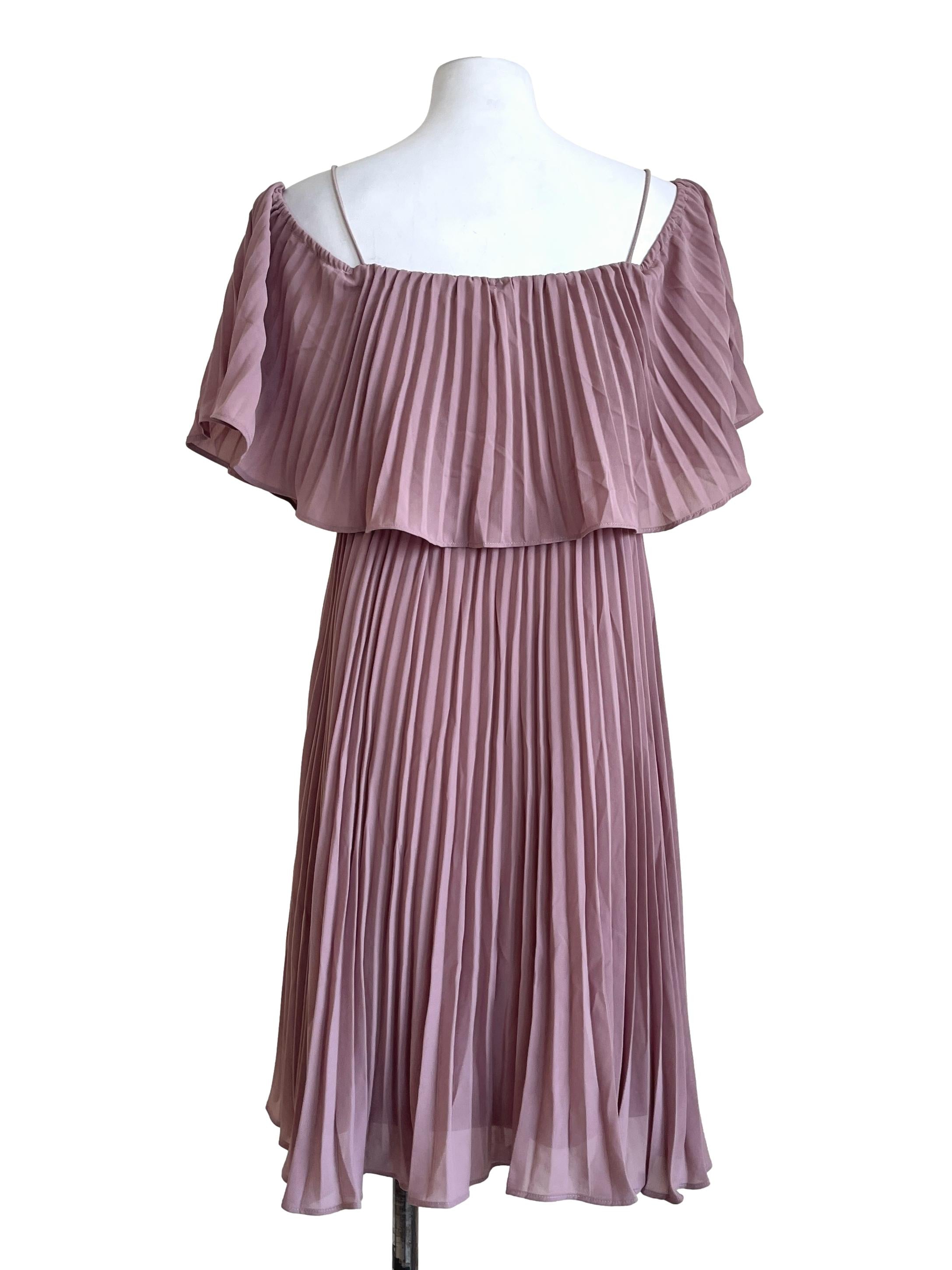 Mauve Pink Off Shoulder Dress LB