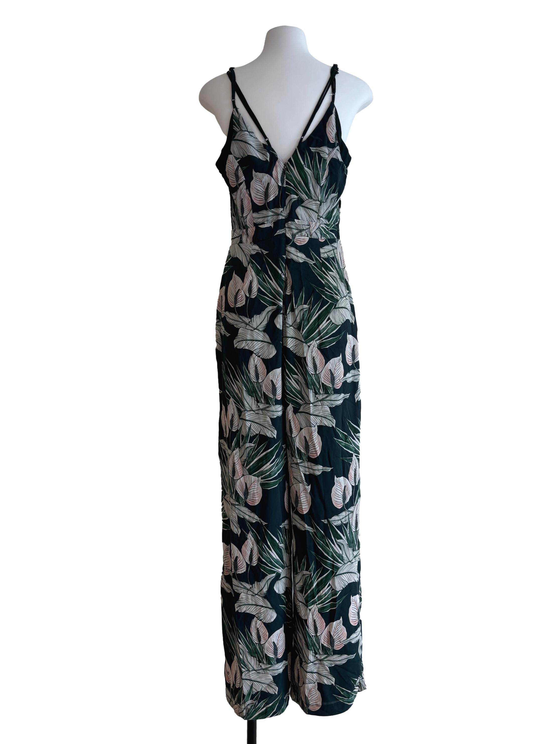 Pine Green Printed Cami Jumpsuit