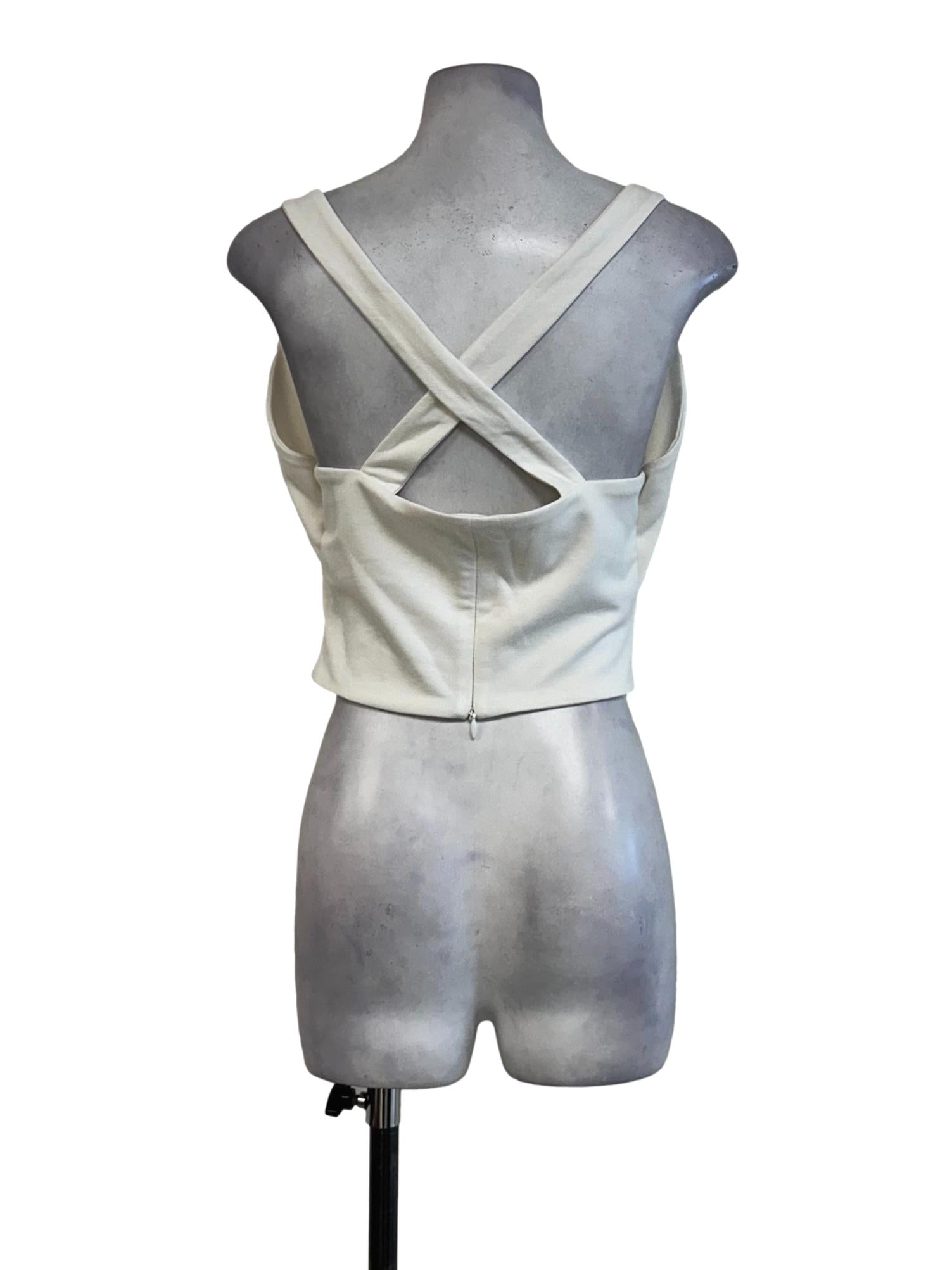 Off White Square Neck Top