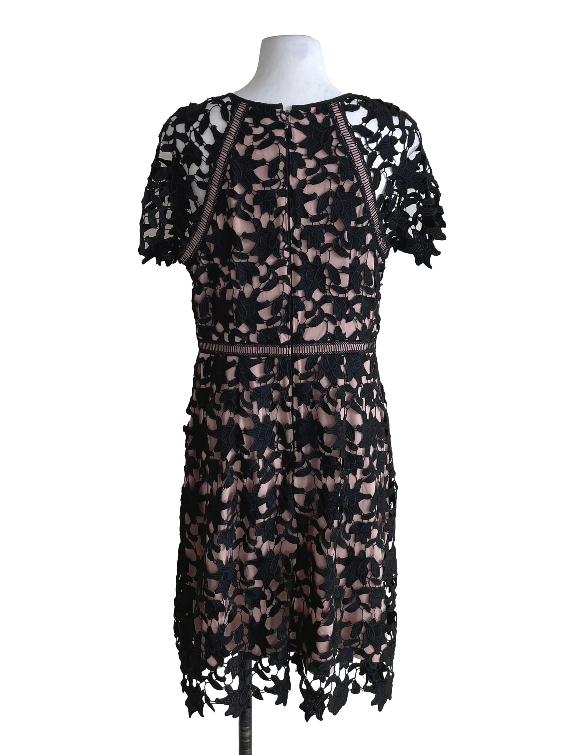 Black Embroidery A-Line Dress
