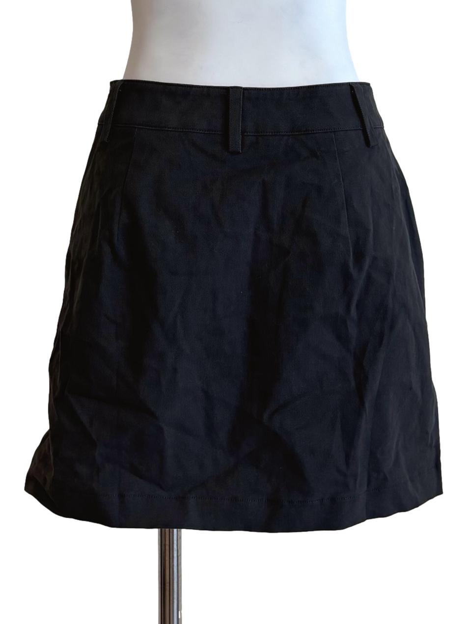 Stone Grey Cotton Mini Skirt