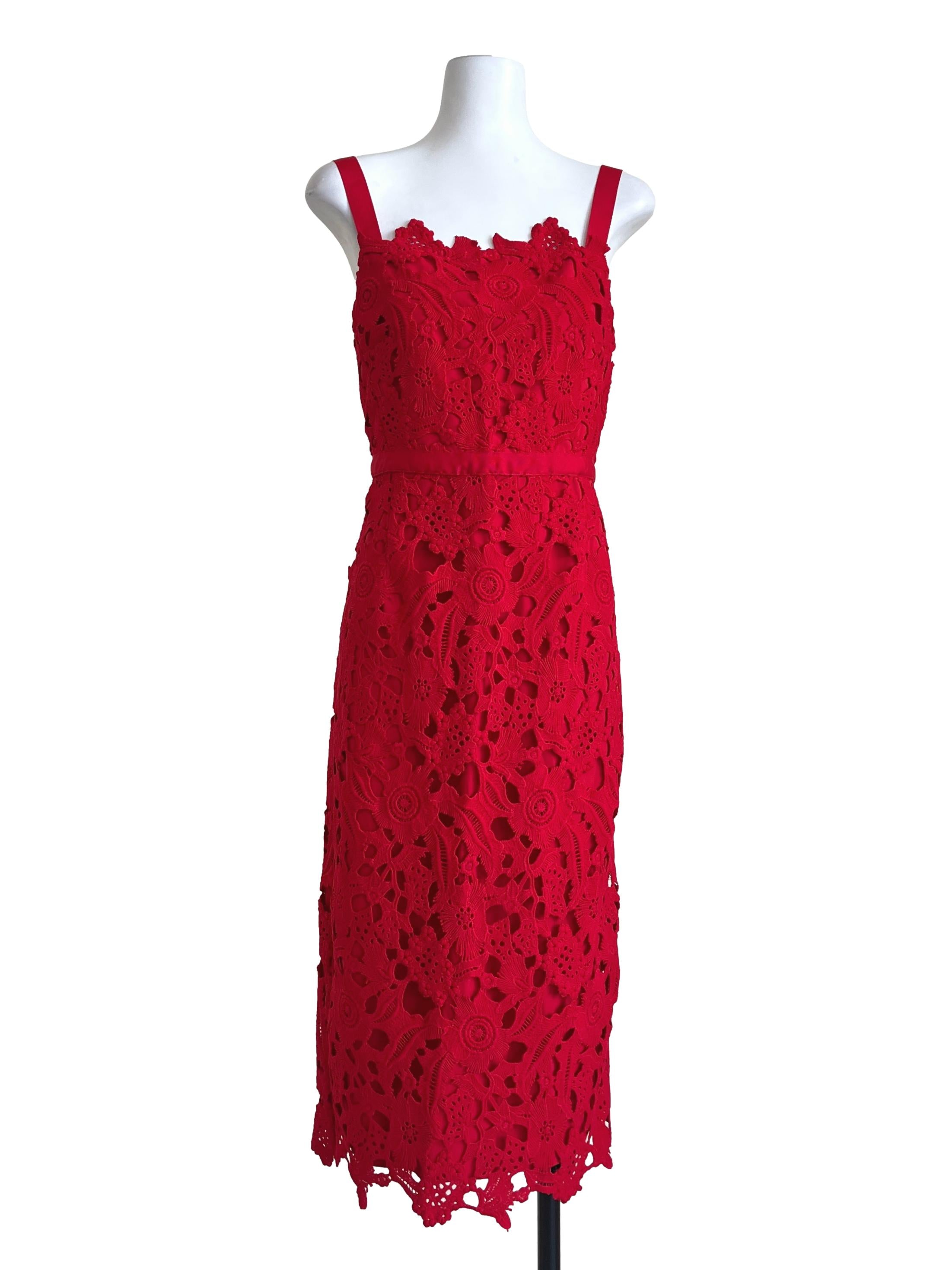 Chilli Red Square A-Line Dress LB