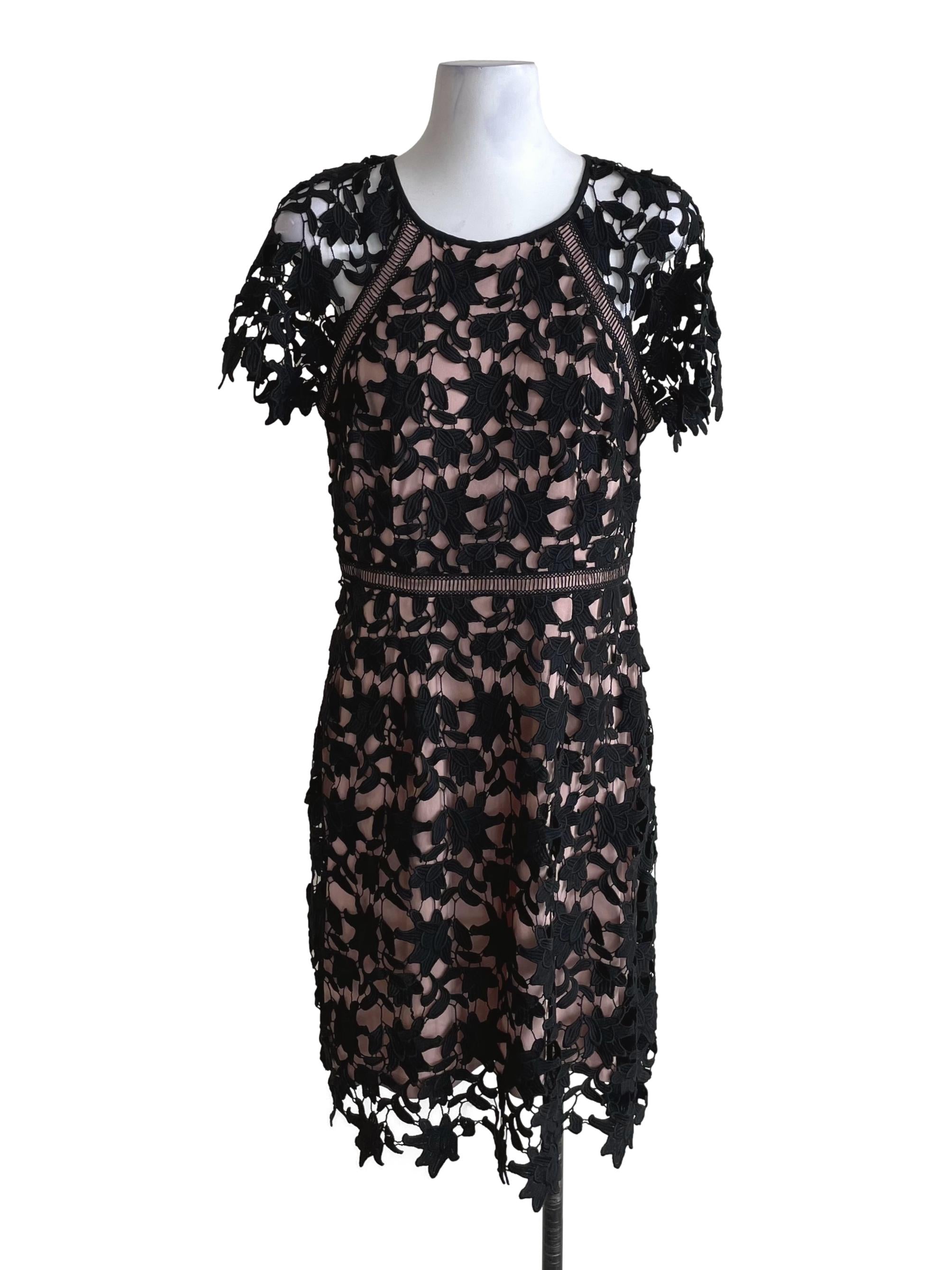 Black Embroidery A-Line Dress