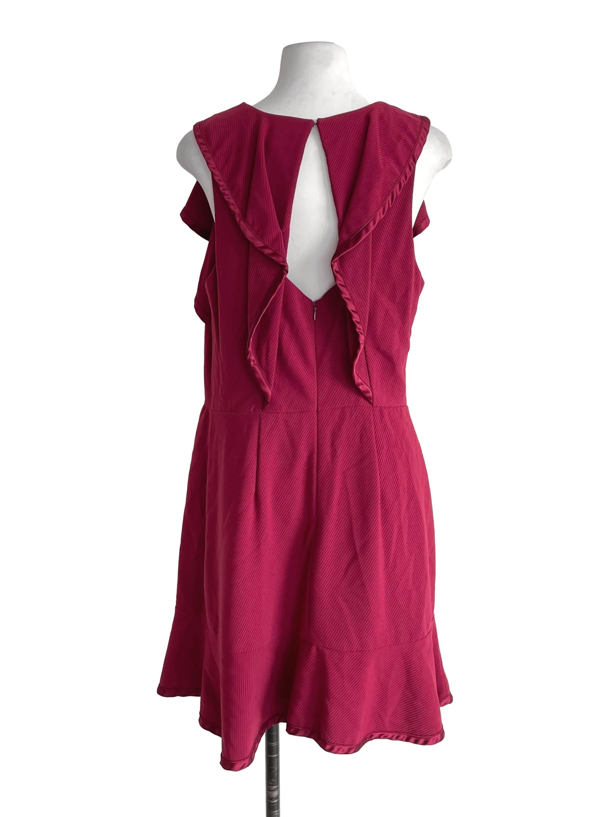 Berry Red Cascade Trace Sleeveless Dress