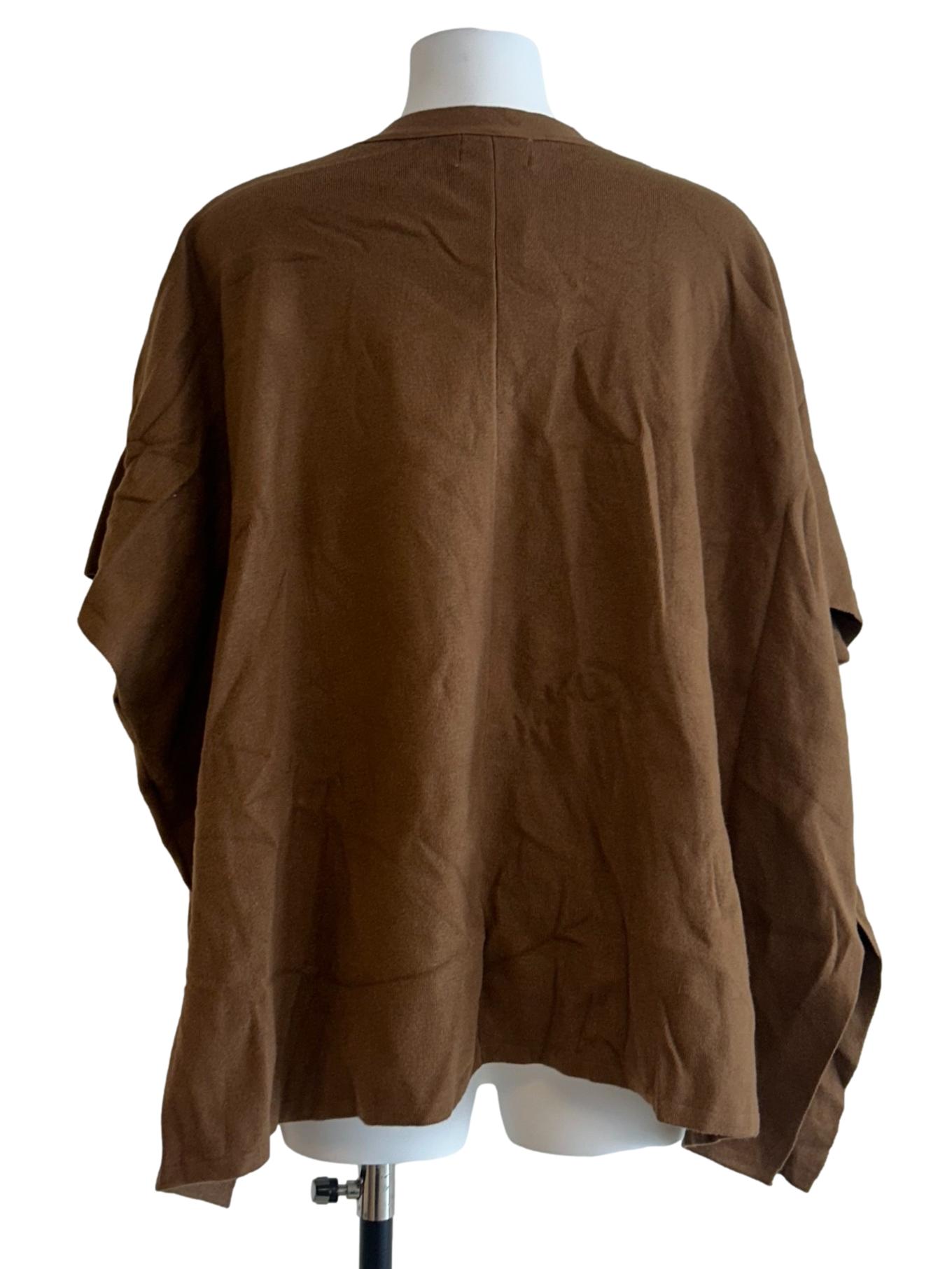 Brown Knit Open Cardigan OSN