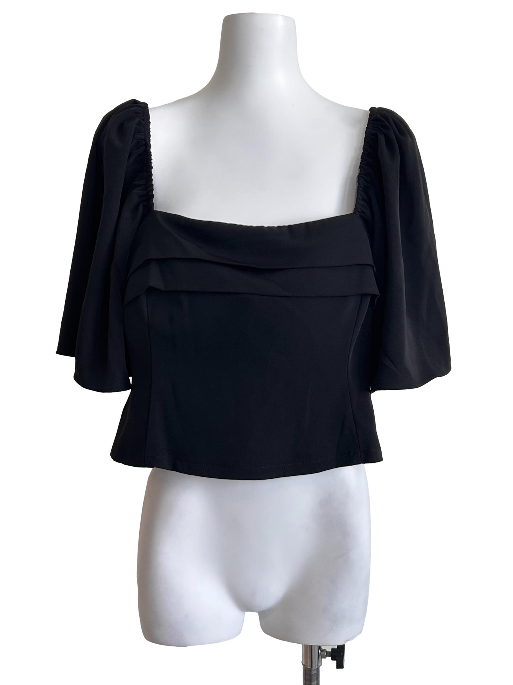 Black Layered Crop Top