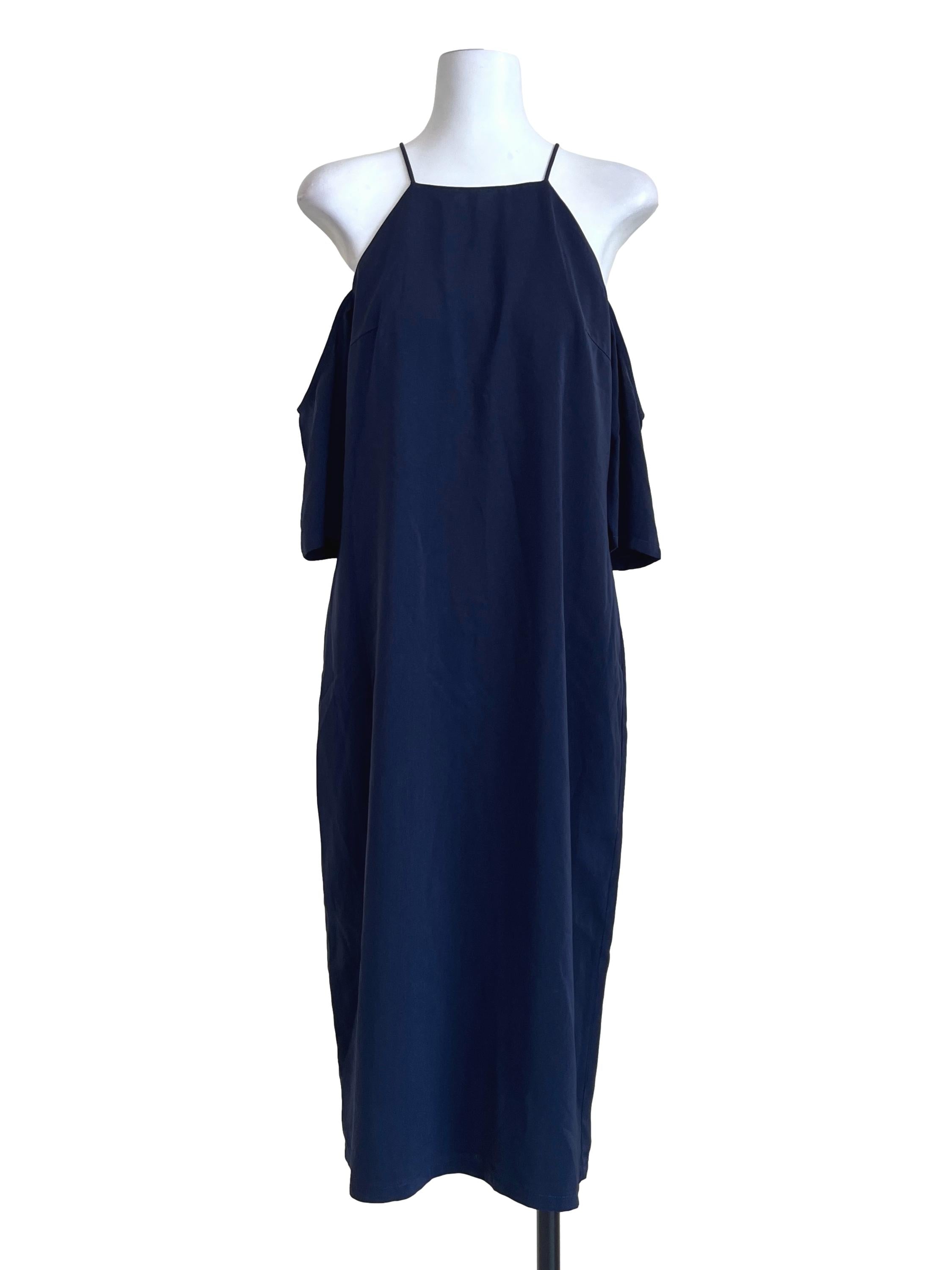 Denim Blue Halter A-Line  Dress LB