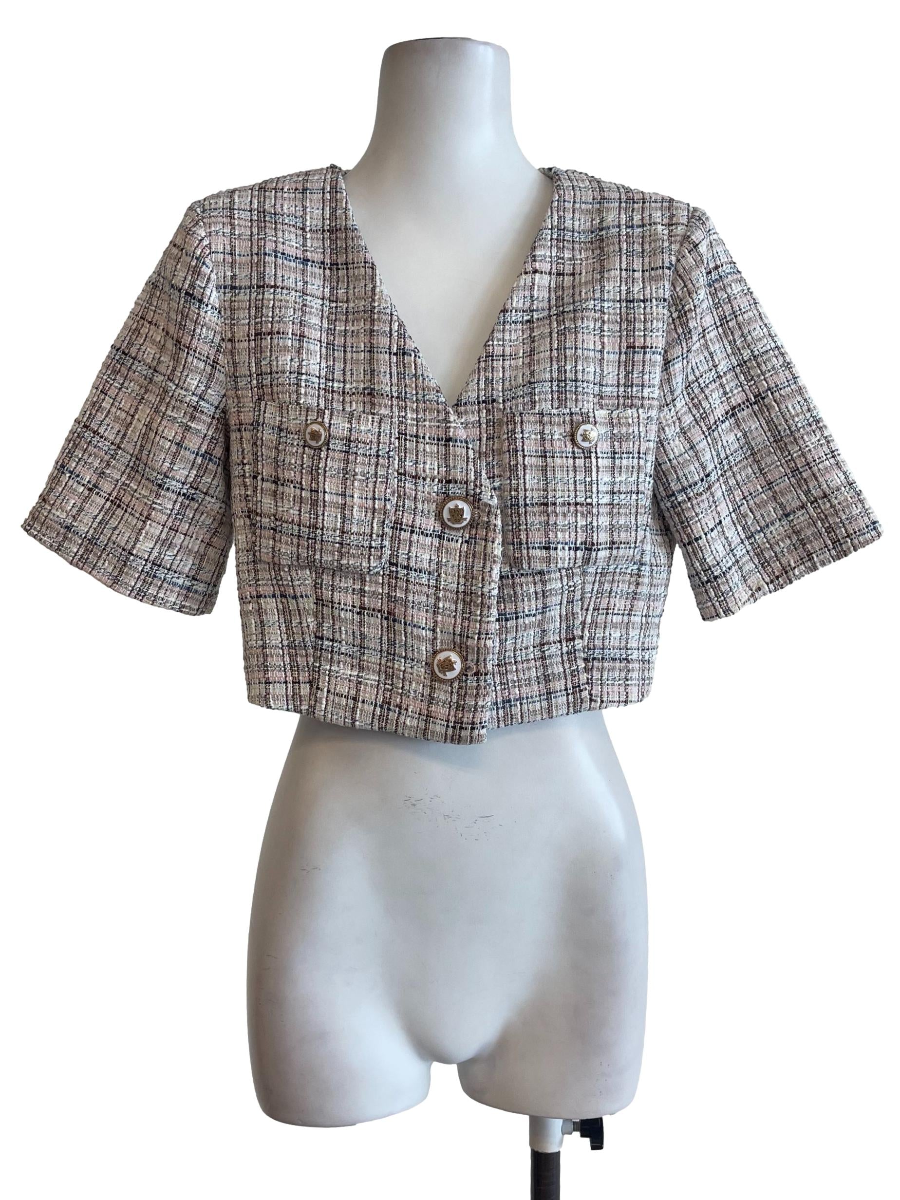 Brown Tweed Plaid Outerwear