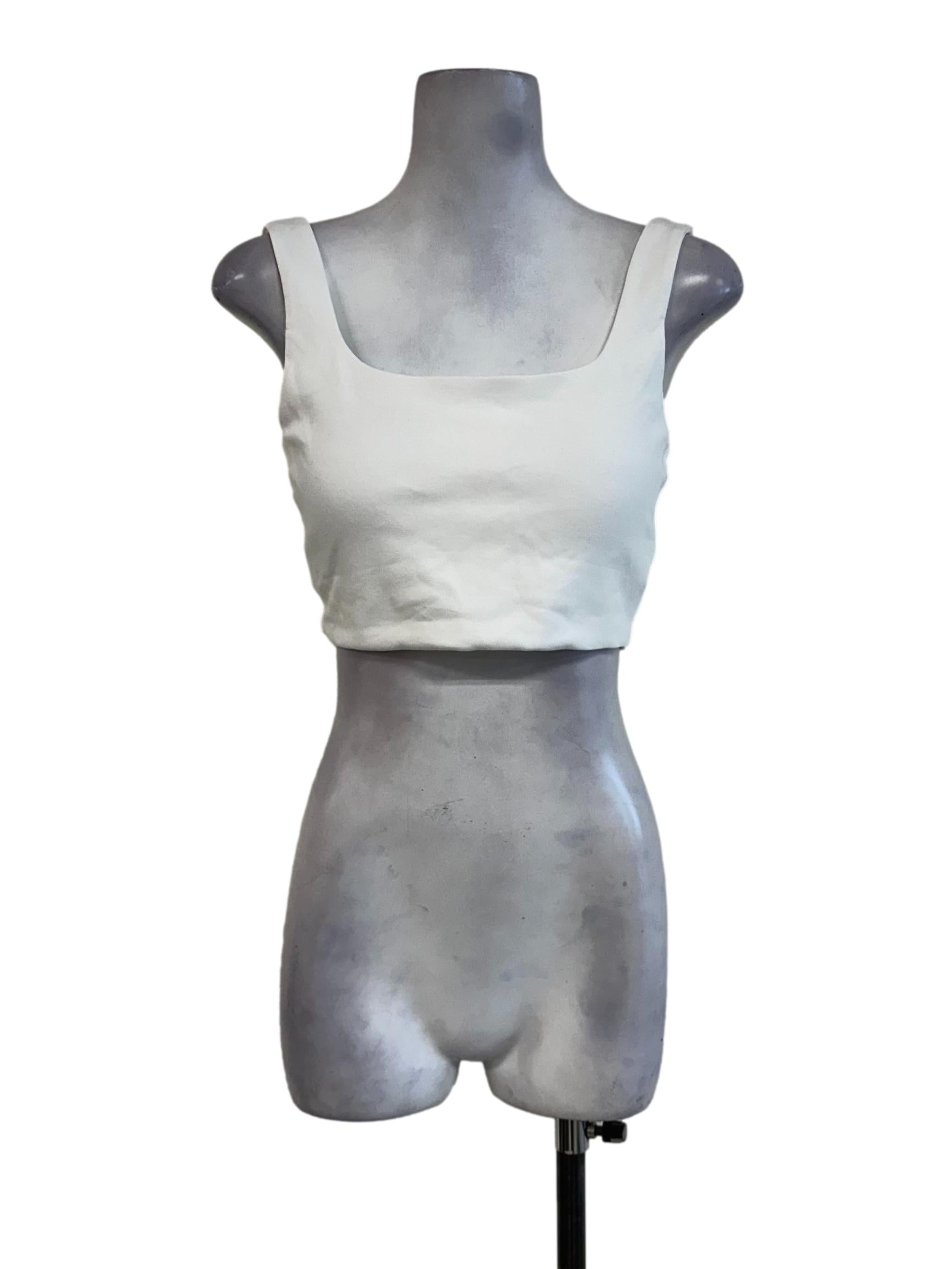 Daisy White Padded Sleeveless Top